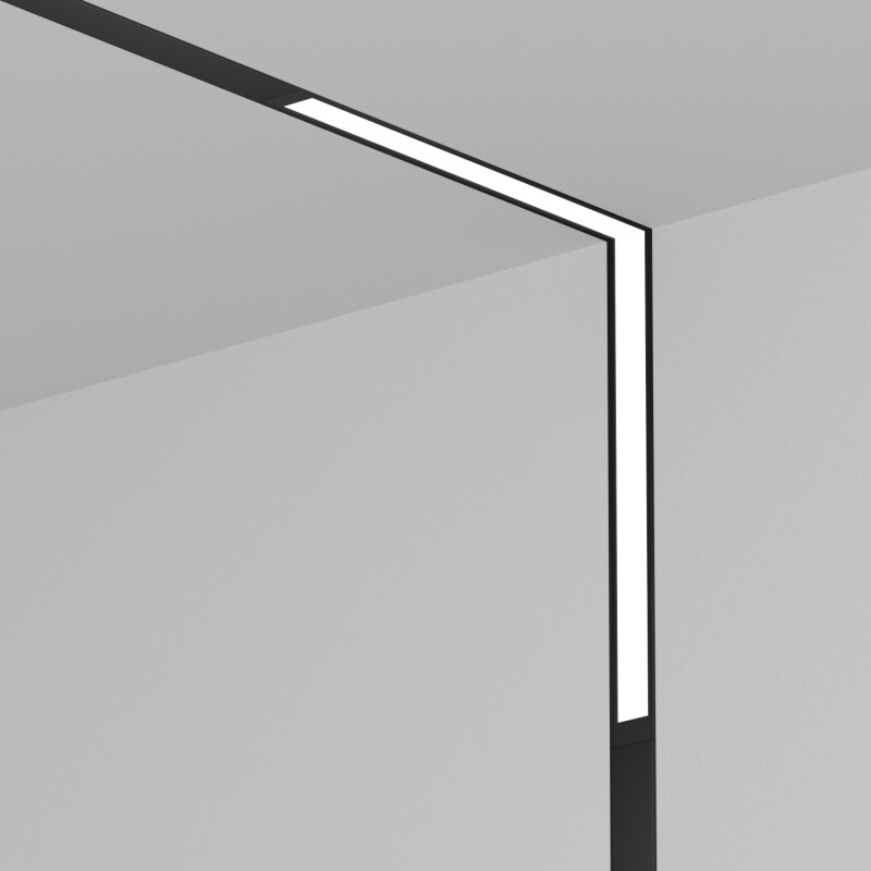 DK8015-BK Угловой трековый светильник SMART LINEAR со светодиодом, L312*312, 220V, 18W, 3000-6000К, IP20, черный, алюминий