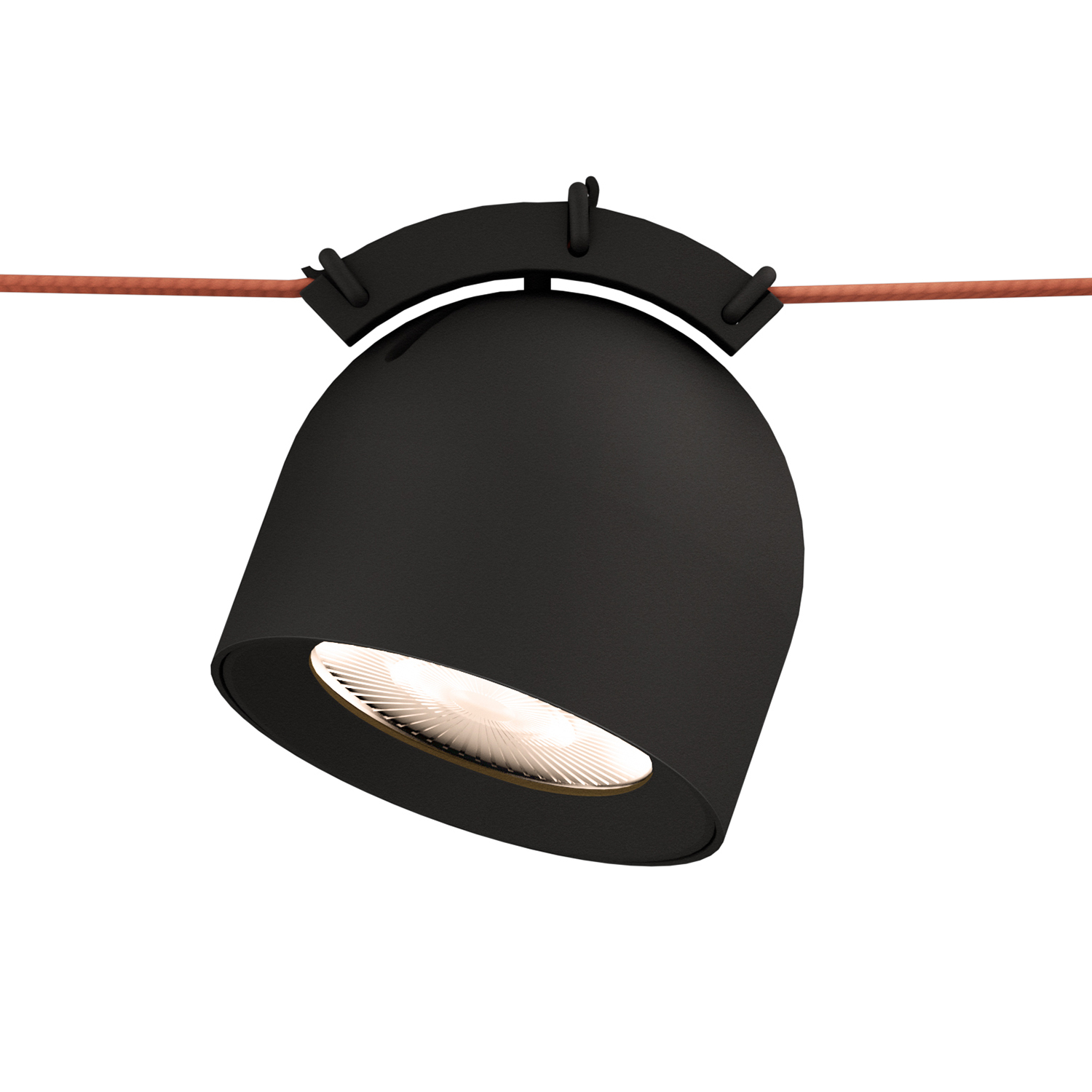 DK5540-BK Поворотный светильник для трека-ремня Belty, серия Spot, со светодиодом, D100*H107мм, 48V DC, 12W, RA90, 38°, 4000K, IP20, черный, алюминий