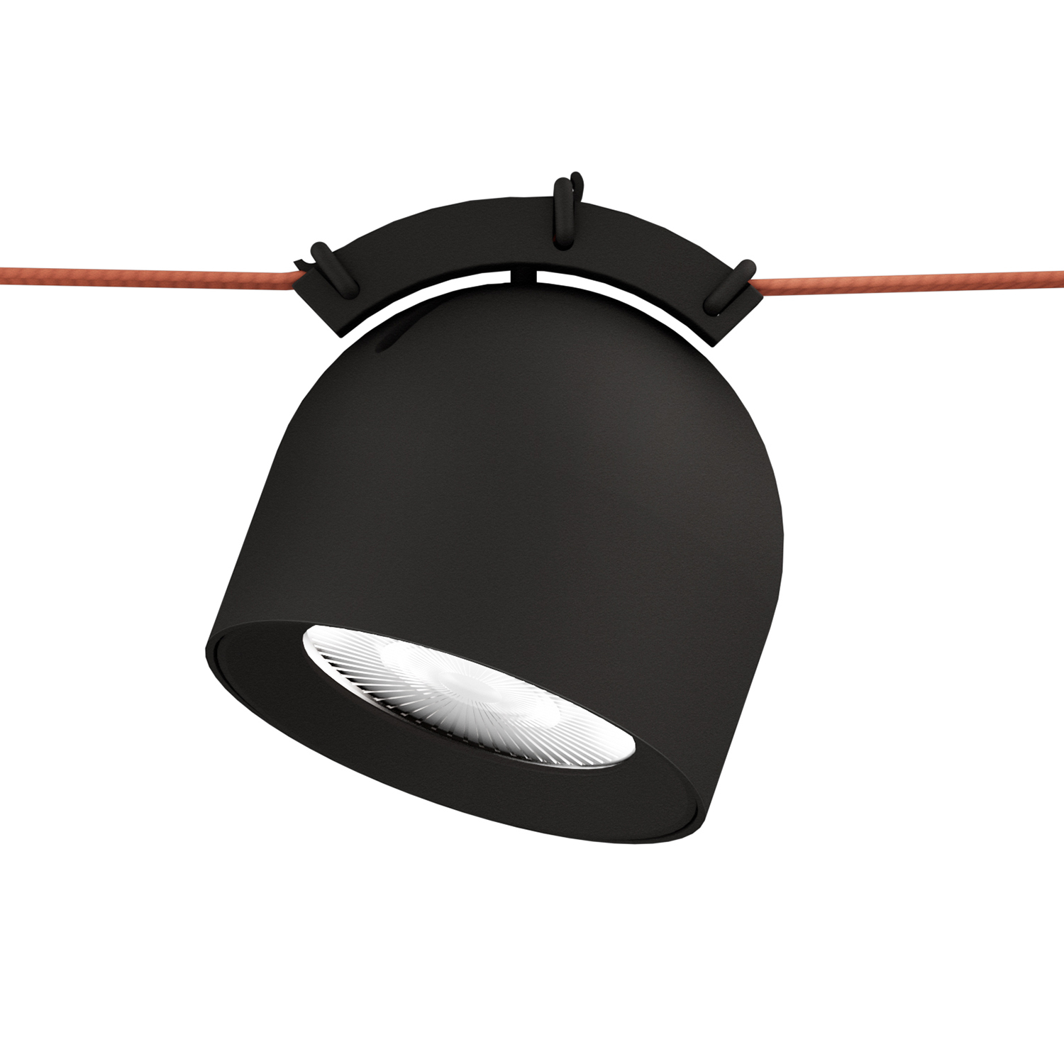 DK5540-BK Поворотный светильник для трека-ремня Belty, серия Spot, со светодиодом, D100*H107мм, 48V DC, 12W, RA90, 38°, 4000K, IP20, черный, алюминий