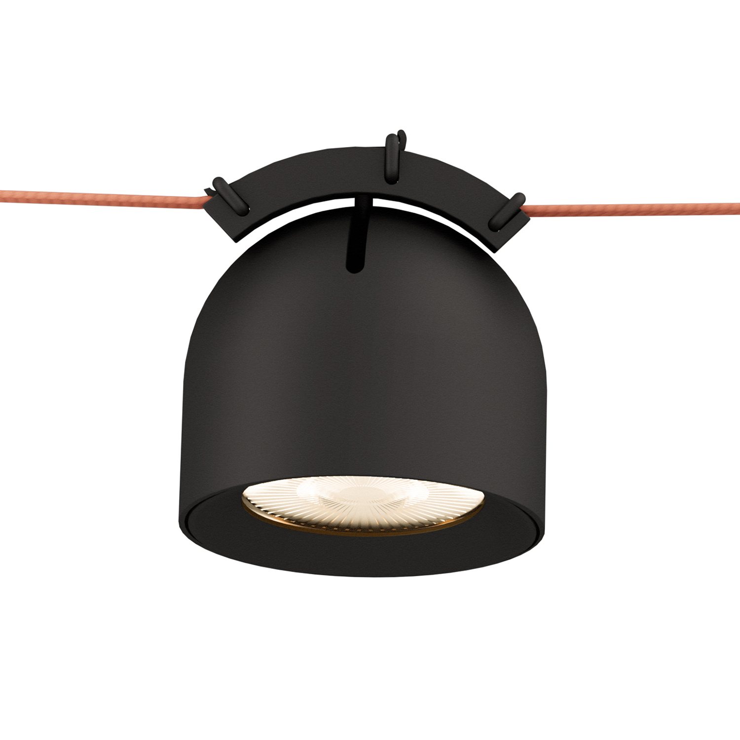 DK5540-BK Поворотный светильник для трека-ремня Belty, серия Spot, со светодиодом, D100*H107мм, 48V DC, 12W, RA90, 38°, 4000K, IP20, черный, алюминий