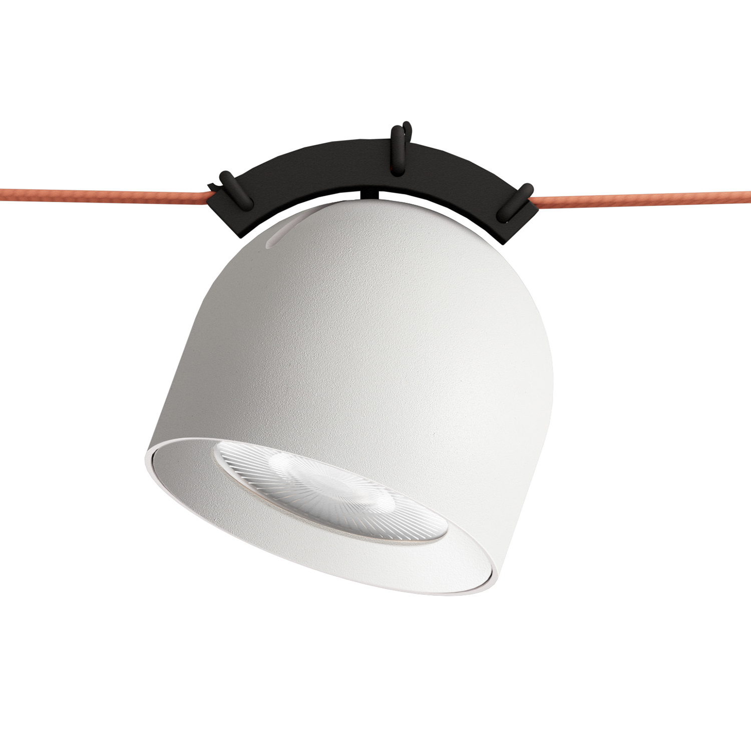 DK5540-WH+BK Поворотный светильник для трека-ремня Belty, серия Spot, со светодиодом, D100*H107мм, 48V DC, 12W, RA90, 38°, 4000K, IP20, белый с черным, алюминий