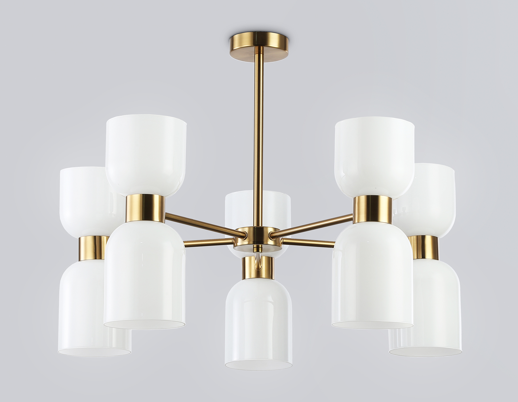 LH56093/10 BS/FR латунь/белый матовый E14*10 max 40W D700*510