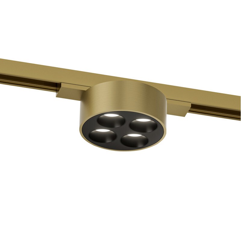 DK5772-SB Светильник для трека SHINE GRILL со светодиодом, D74*H28, 48V DC, 6W, RA?90, 3000K, IP20, сатинированная латунь, алюминий