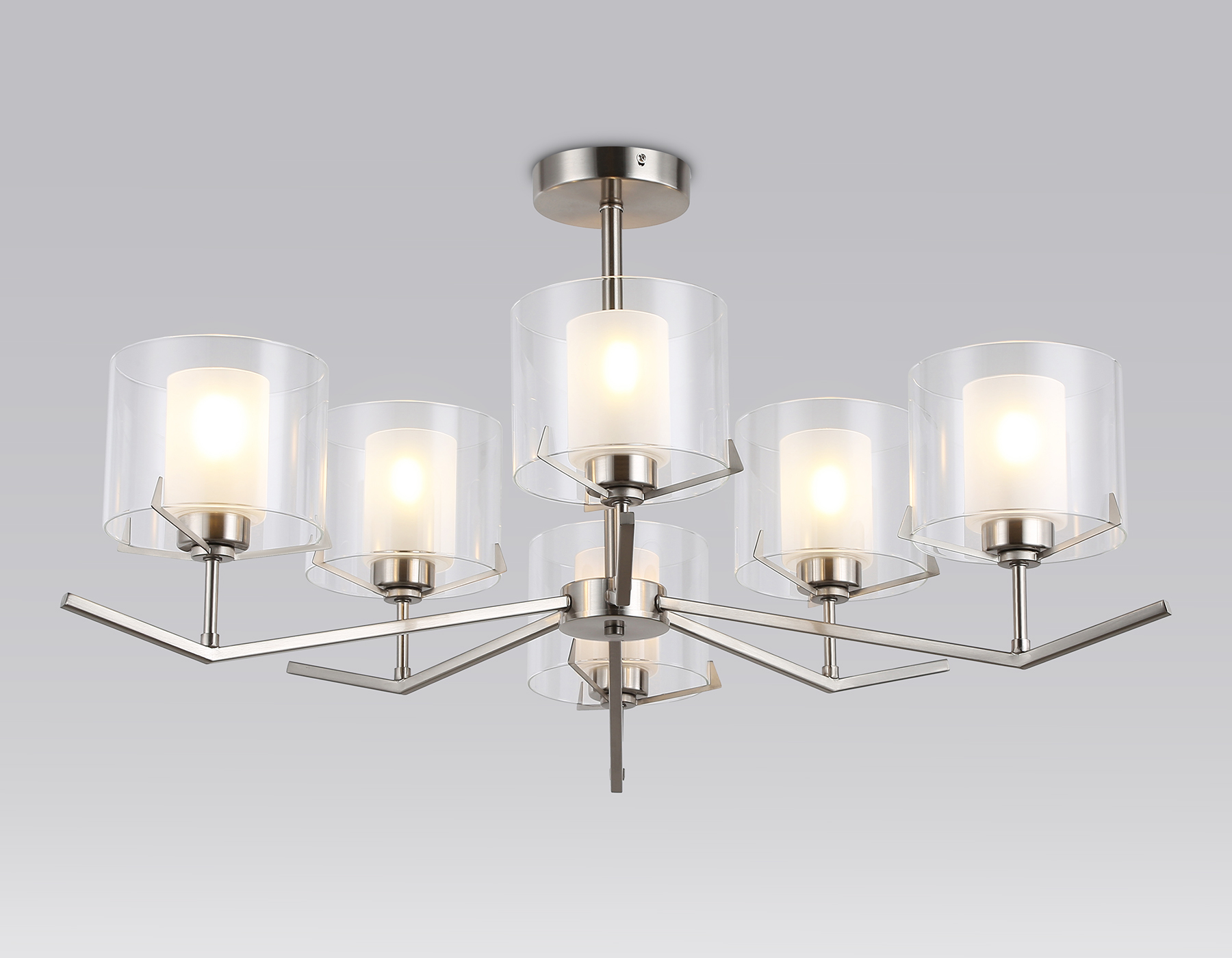 LH57002/6 SN/FR никель/белый матовый E14/6 max 40W D850*420