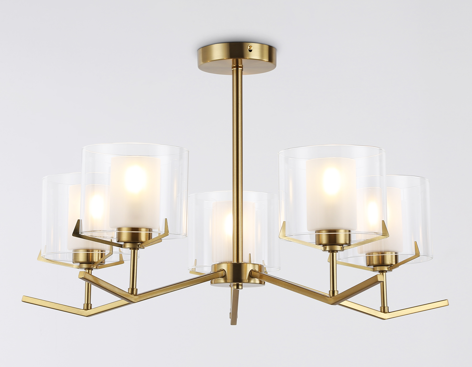 LH57007/5 BS/FR латунь/белый матовый E14/5 max 40W D690*390