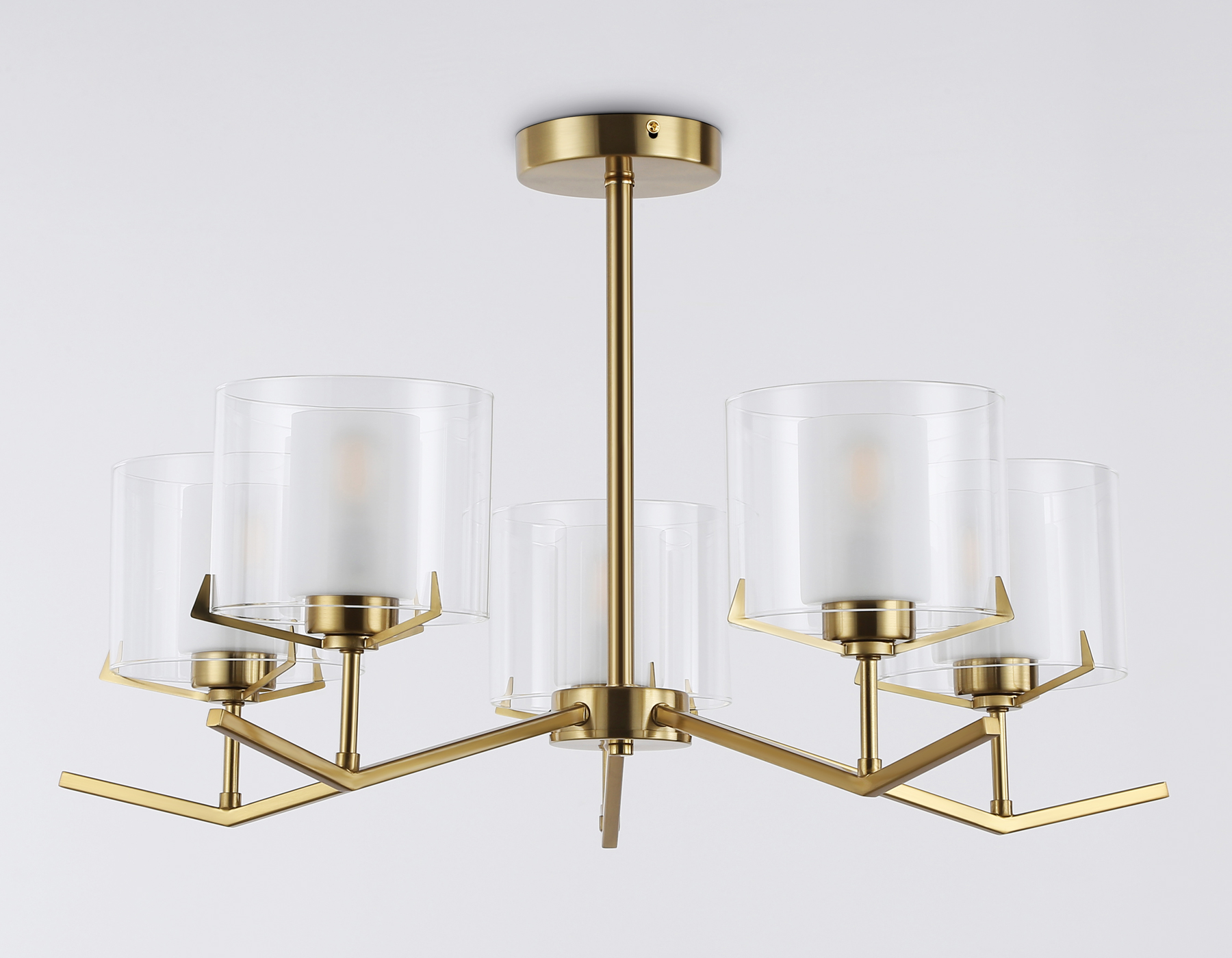 LH57007/5 BS/FR латунь/белый матовый E14/5 max 40W D690*390