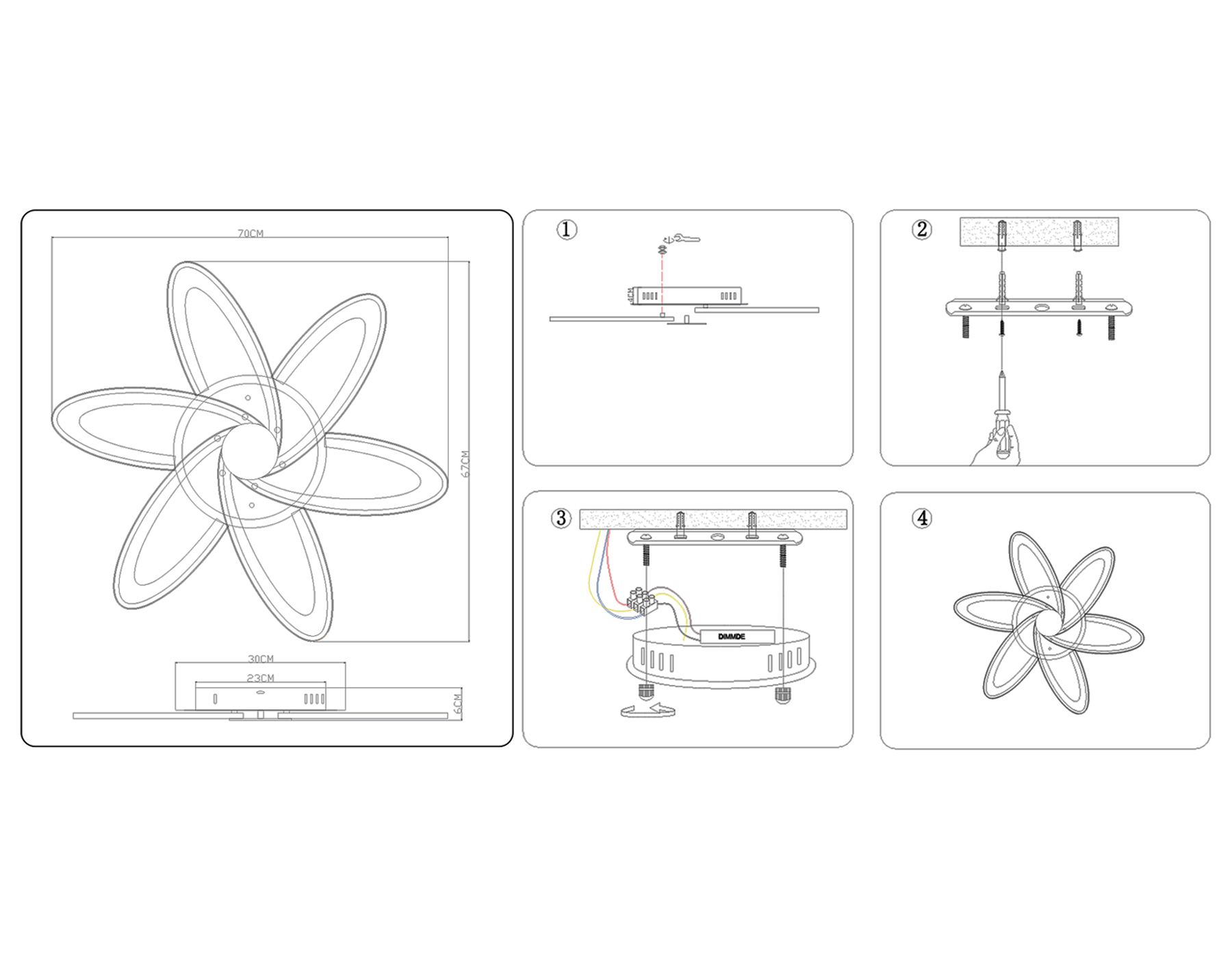 FA541/6 WH белый 108W 700*670*60 (ПДУ РАДИО 2.4)