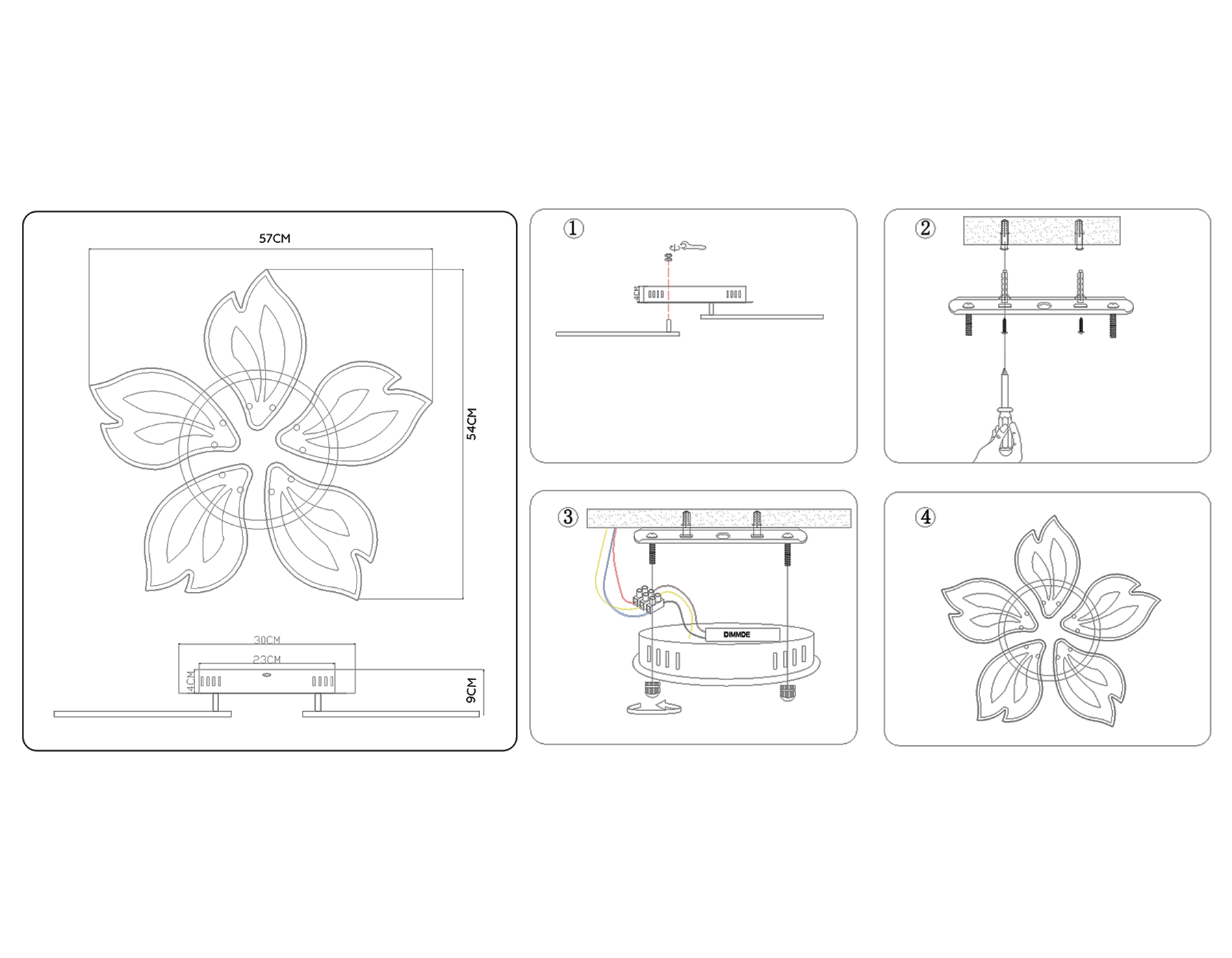 FA543/5 WH белый 104W 580*560*80 (ПДУ РАДИО 2.4)