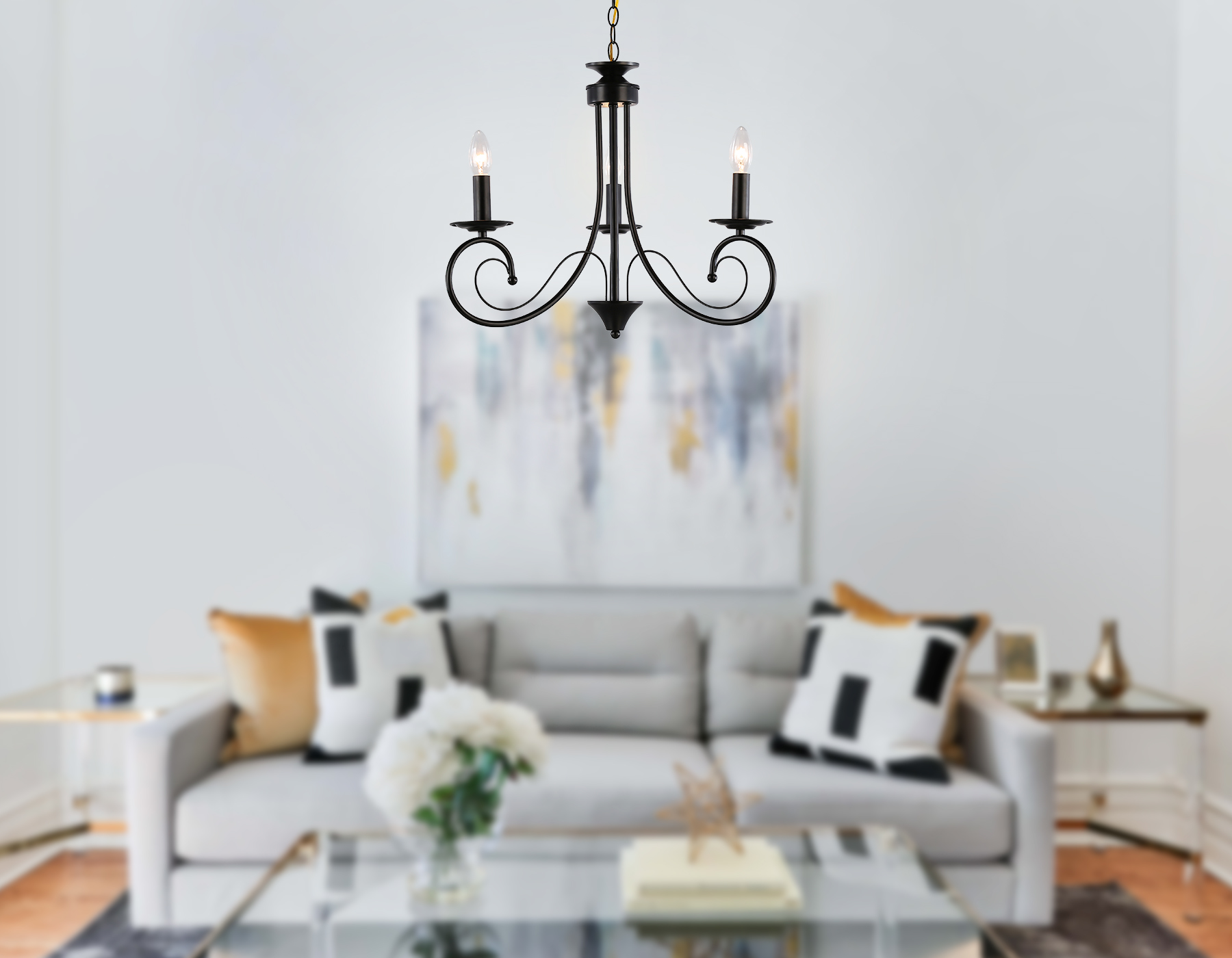 TR9606/3 BK черный E14/3 max 40W D560*650