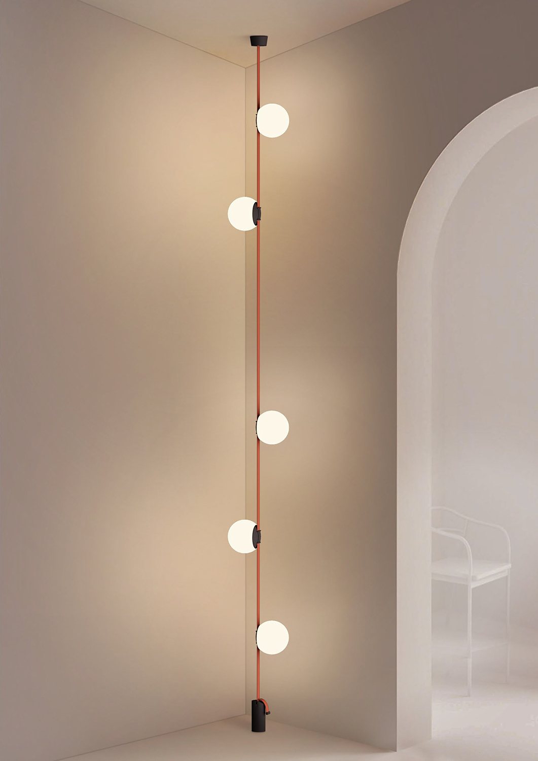 DK5550-BK Cветильник для трека-ремня Belty, серия Orb, со светодиодом, D150*H147мм, 48V DC, 10W, RA90, 120°, 4000K, IP20, белый, акрил