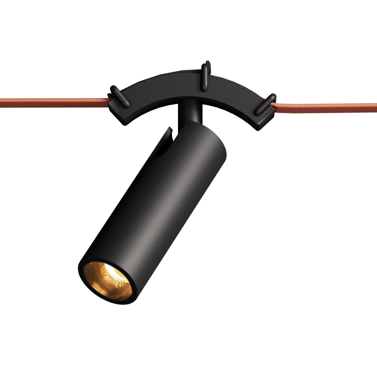 DK5546-BK Поворотный светильник для трека-ремня Belty, серия Spot, со светодиодом, D35*L126.5мм, 48V DC, 7W, RA90, 30°, 4000K, IP20, черный, алюминий