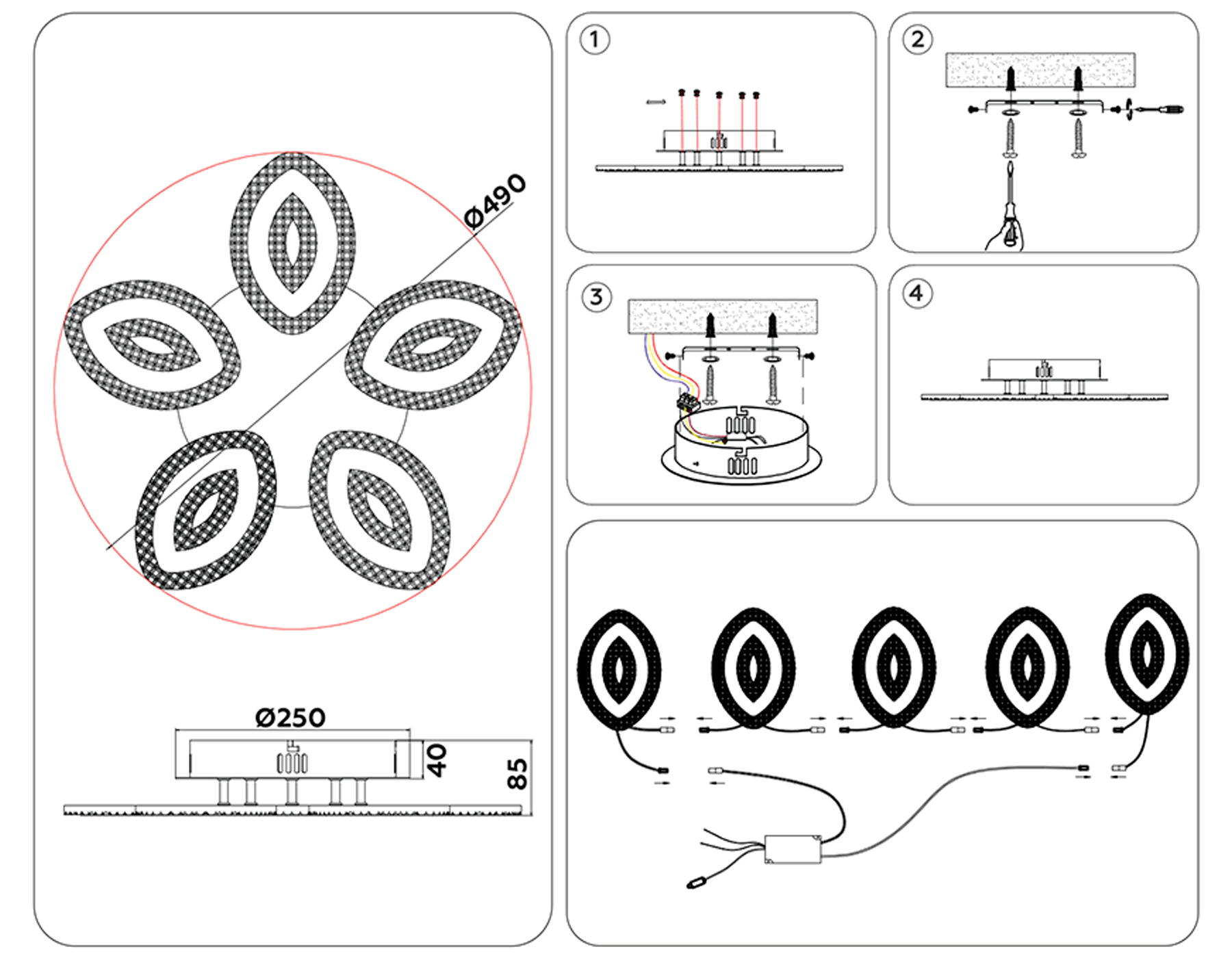 FA4015/5 WH белый 76W 3000K+6400K/4200K/6400K+3000K D490*85 (ПДУ ИК)