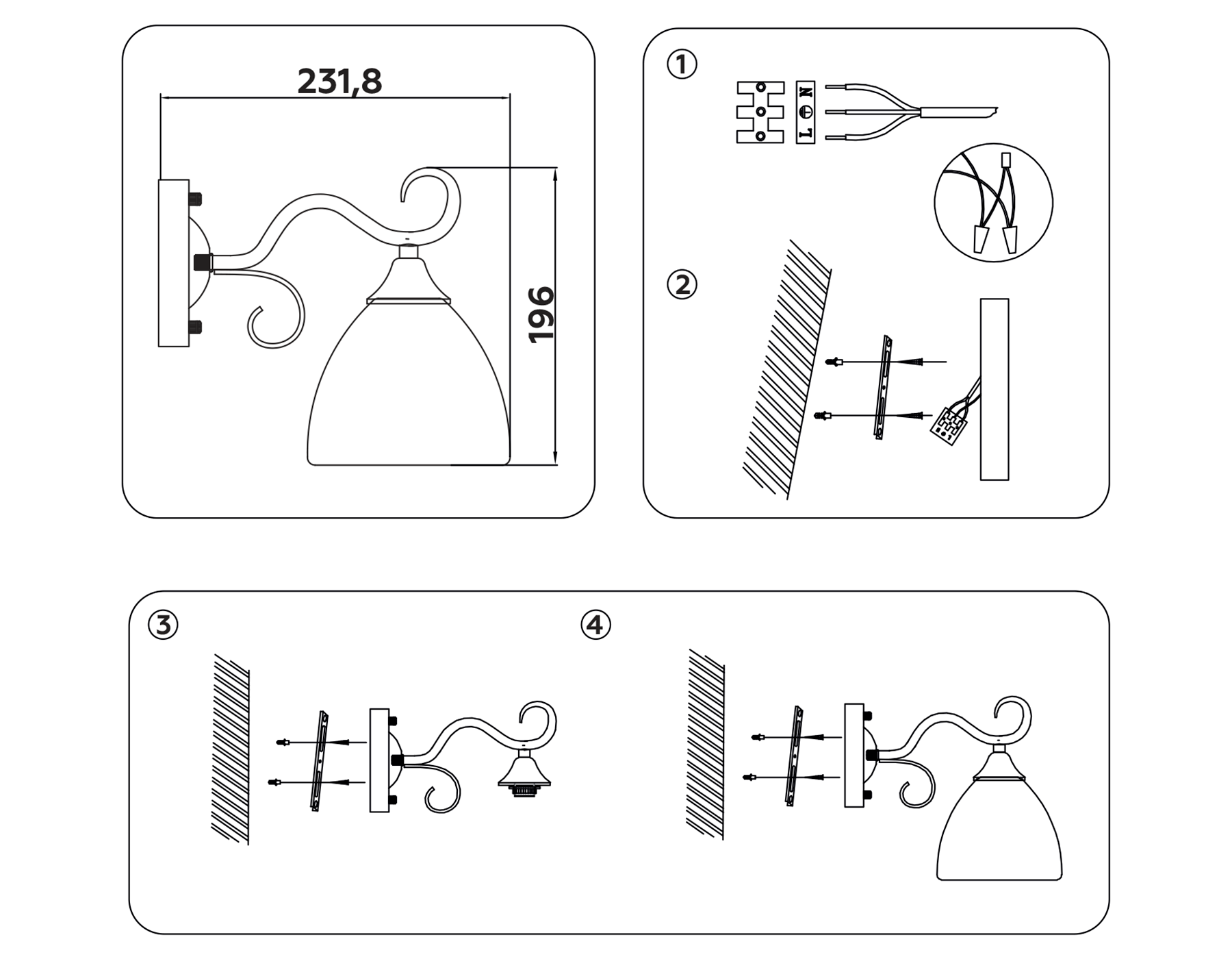 TR3048 SB/FR бронза/белый матовый E27 max 40W 196*135*232