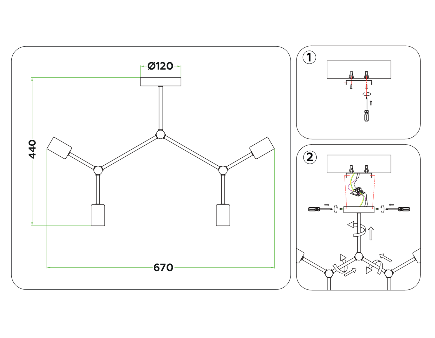 TR8031/4 WH белый E27*4 max 40W D670*440