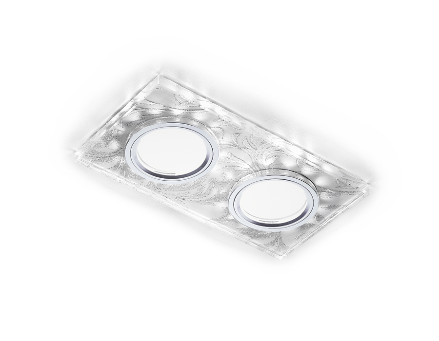 S234/2 W/CH/WH белый/серебро/2MR16+6W(LED WHITE)