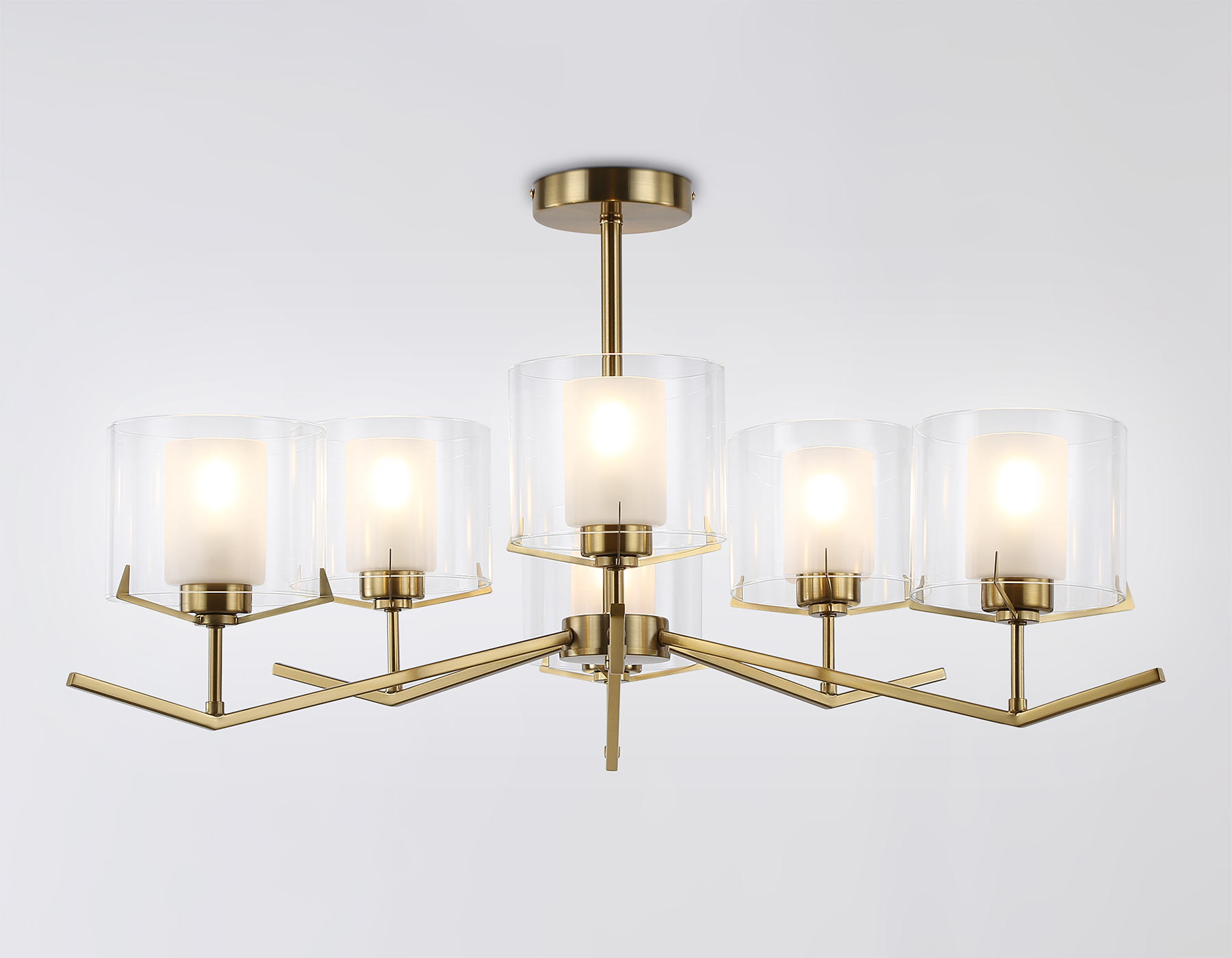 LH57008/6 BS/FR латунь/белый матовый E14/6 max 40W D850*420