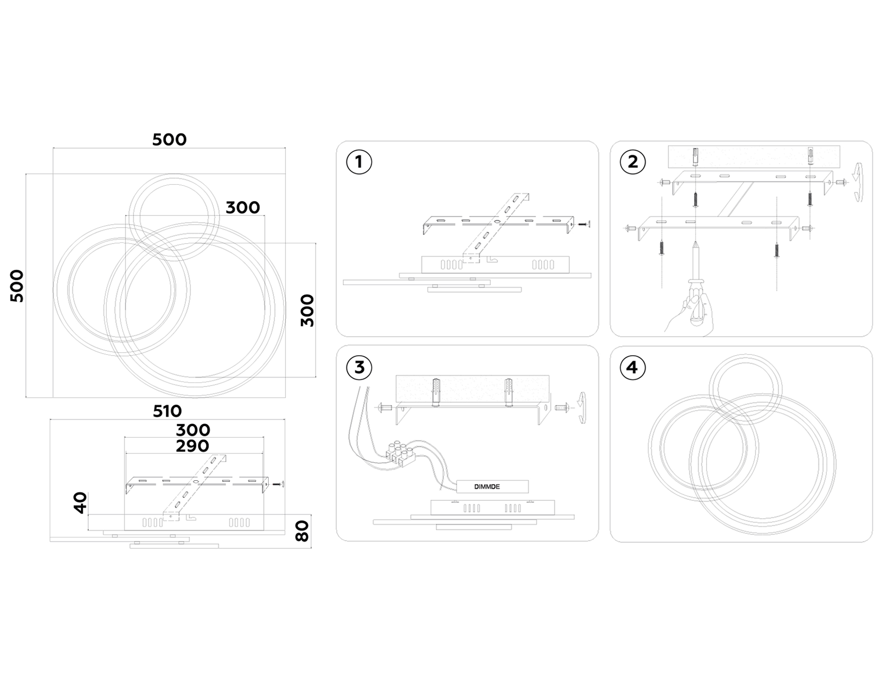 FA8515/3 BK черный 143W 3000K-6400K 500*500*80 (ПДУ РАДИО 2.4G)