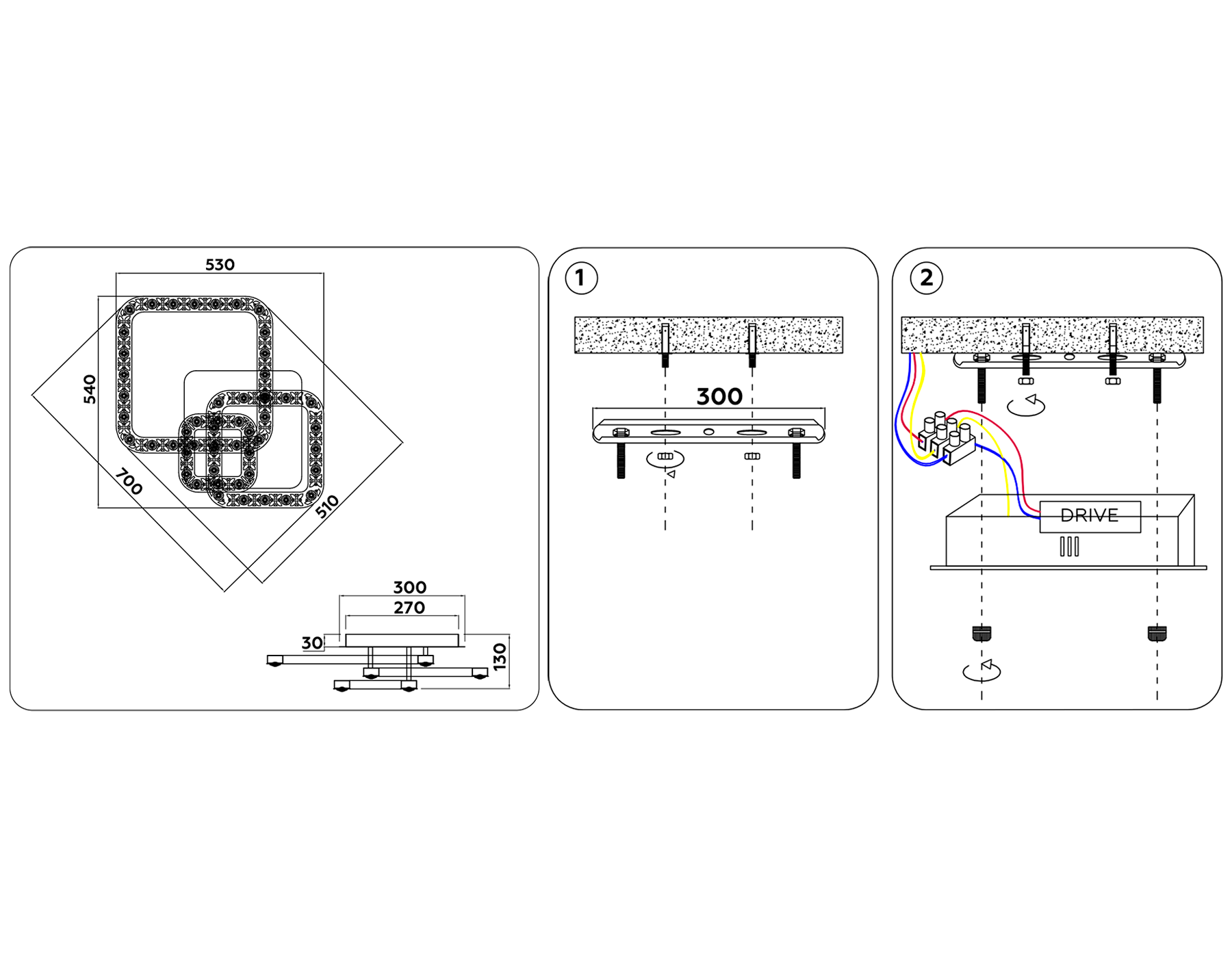 FA162 WH/CH белый/хром 100W 540*540*130 (ПДУ РАДИО 2.4)