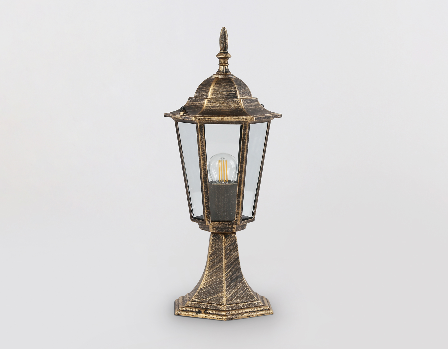 ST2025 GD/BK/CL золото/черный/прозрачный IP54 E27 max 40W D150*400