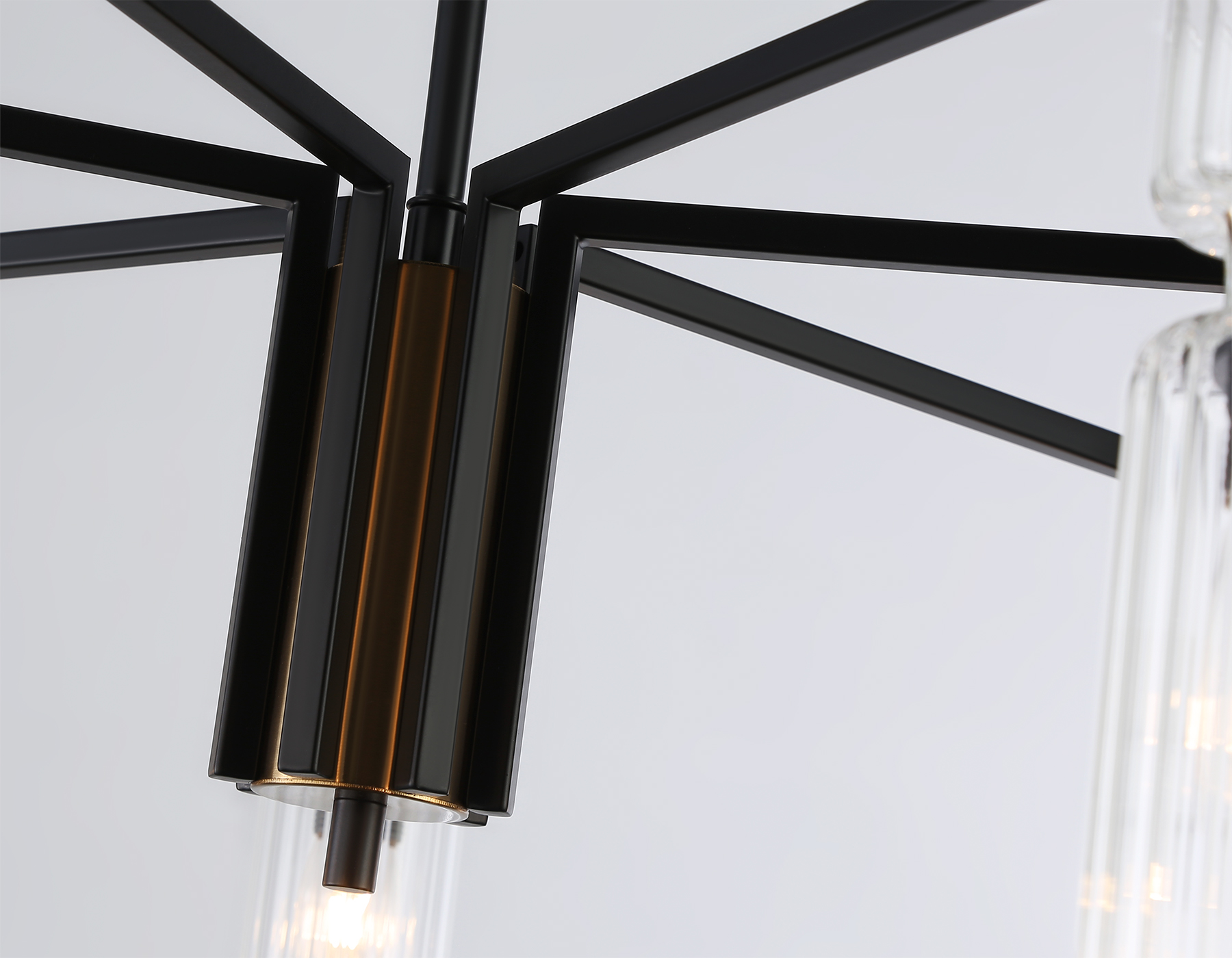 LH56115/7 BK/BS/CL черный/латунь/прозрачный E14*7 max 40W D705*350