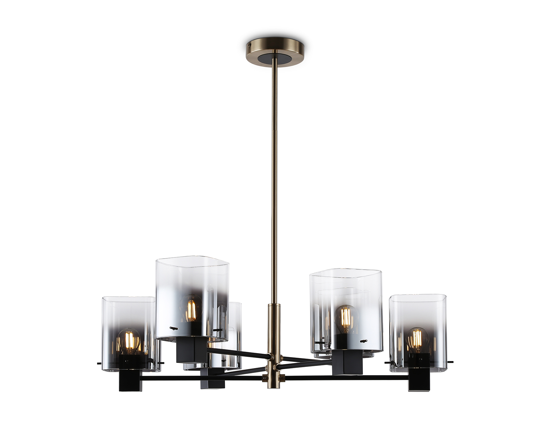 LH57041/6 BK/DBS/SM черный/темная латунь/дымчатый E14/6 max 40W D690*690