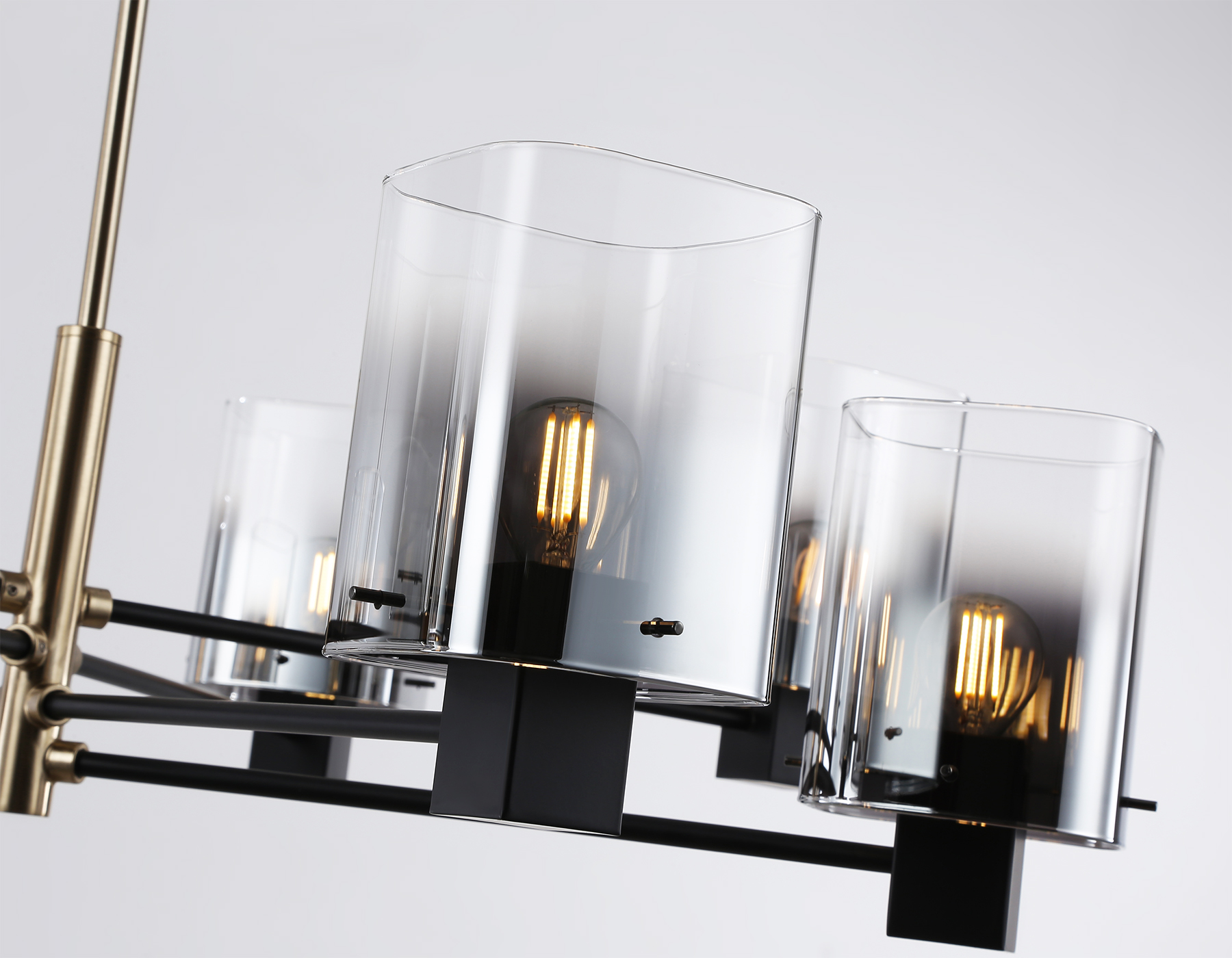 LH57043/8 BK/DBS/SM черный/темная латунь/дымчатый E14/8 max 40W D830*710