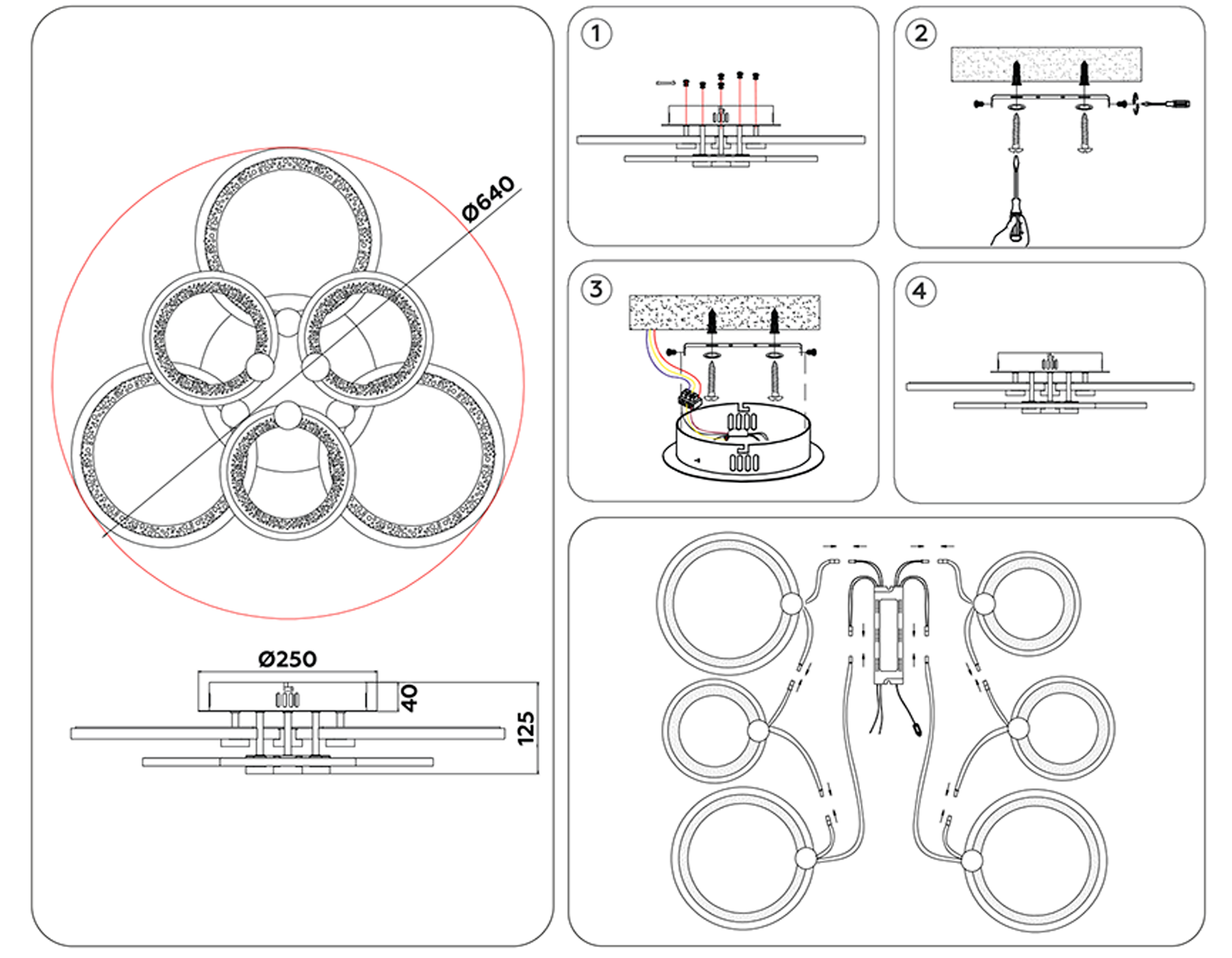 FA4085/3+3 WH белый 100W 3000K+6400K/4200K/6400K+3000K 620*570*120 (ПДУ ИК)