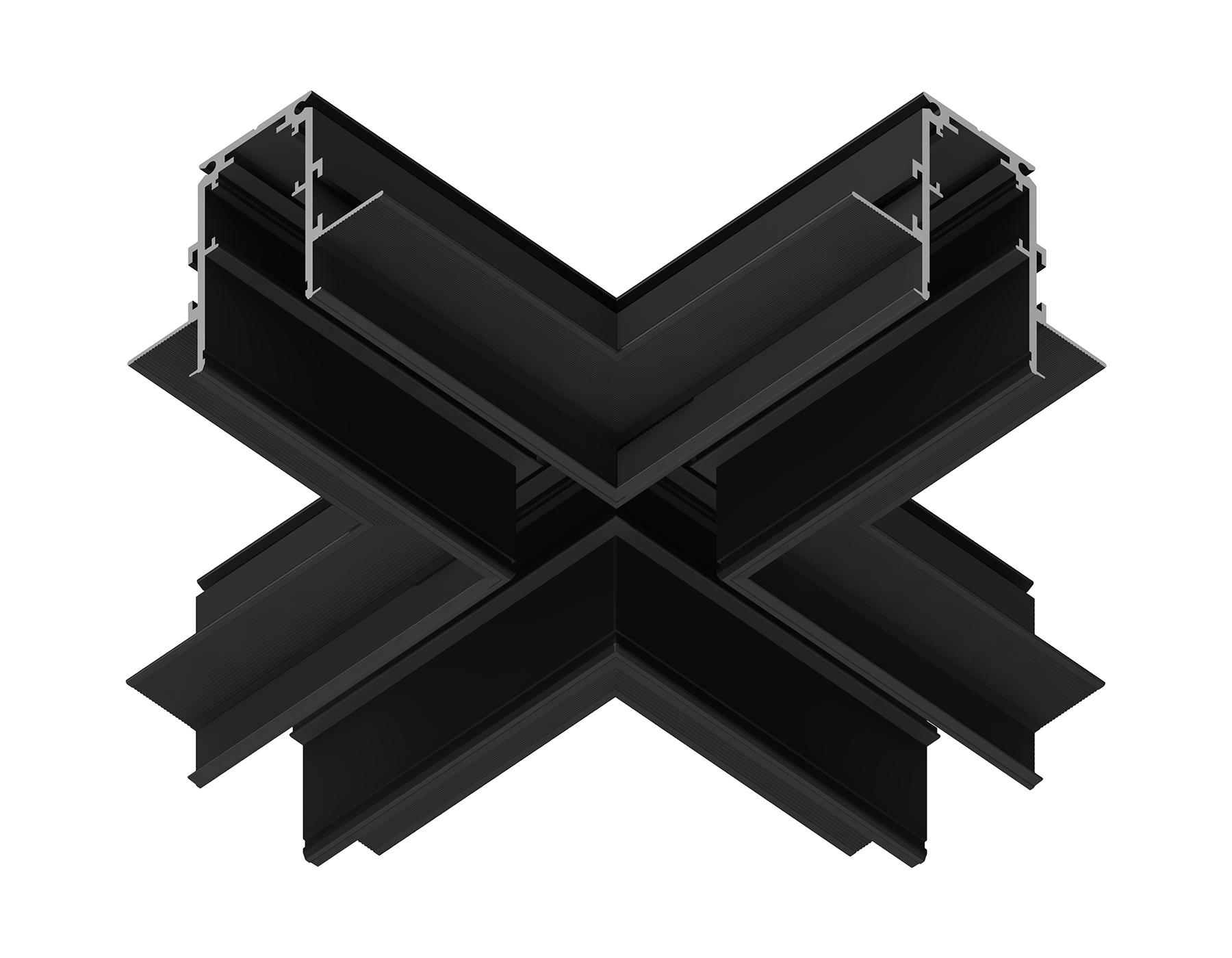 GL3358 BK черный коннектор х-образный встраиваемый 170*170*46,8