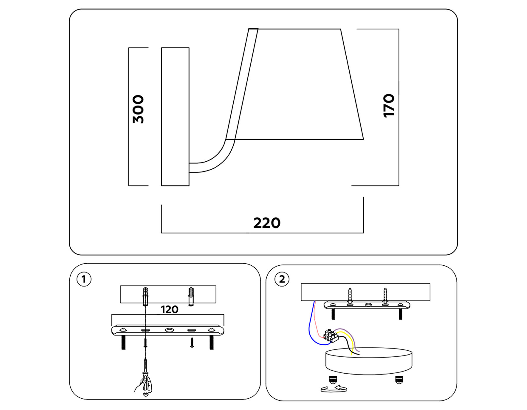 AK4088 WH белый LED 3000K/4200K/6400K 13W 170*150*220