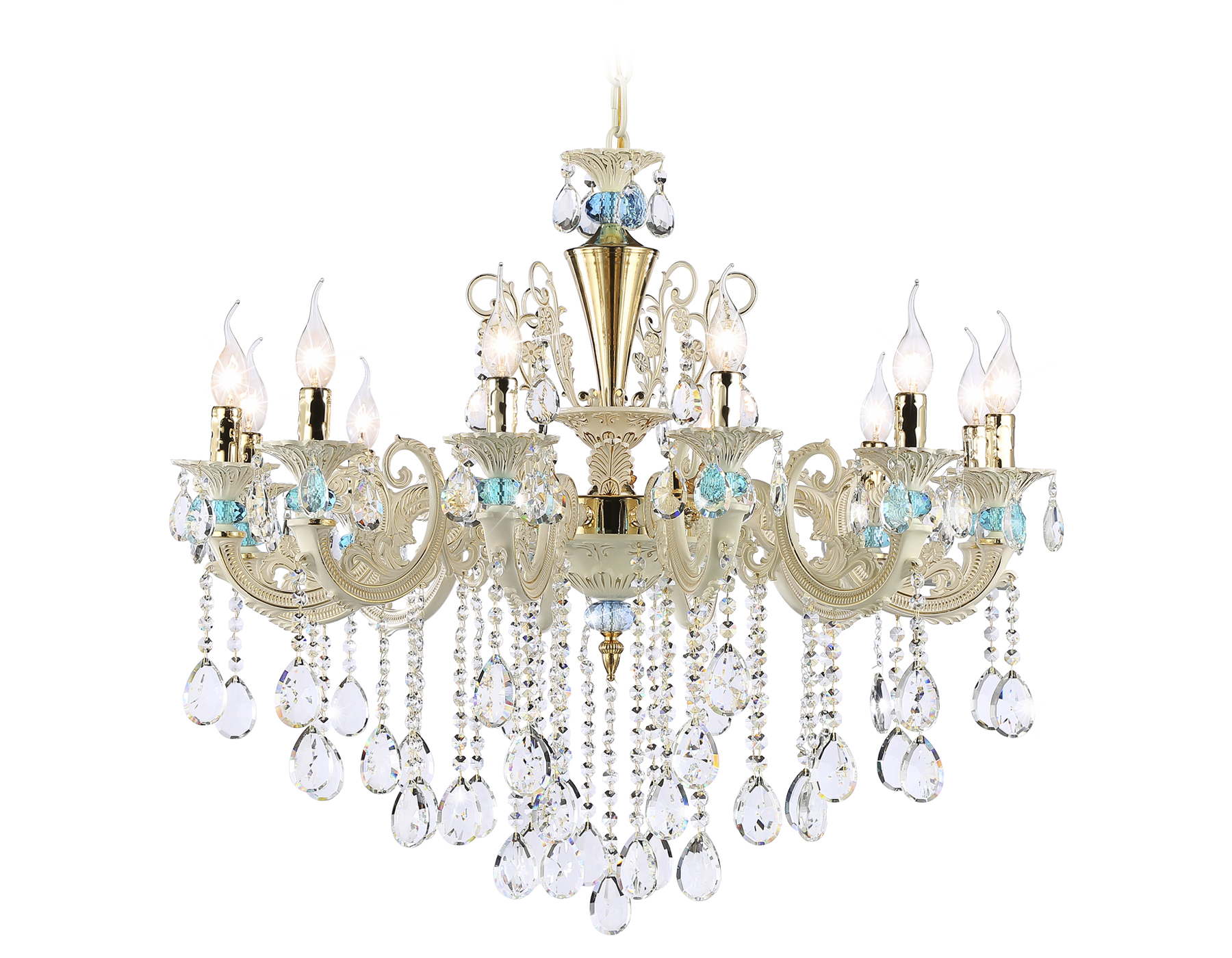 TR4929/12 GD/WH/CL золото/белый/прозрачный E14*12 max 40W D910*680