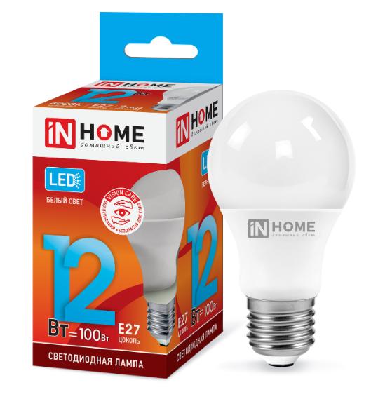 Лампа светодиодная LED-A60-VC 12Вт 230В Е27 4000К 1080Лм IN HOME
