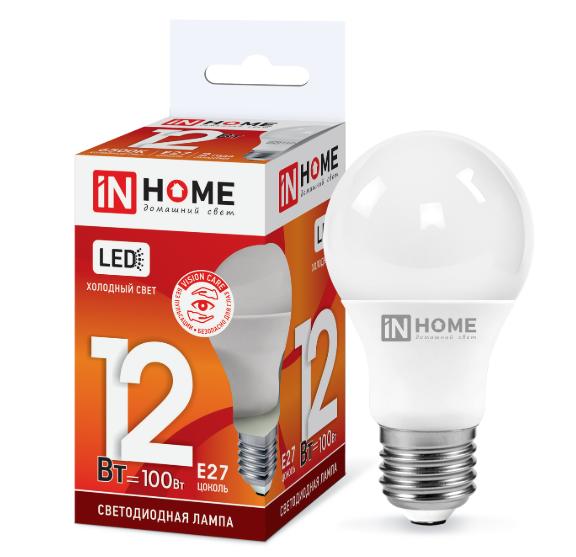 Лампа светодиодная LED-A60-VC 12Вт 230В Е27 6500К 1080Лм IN HOME