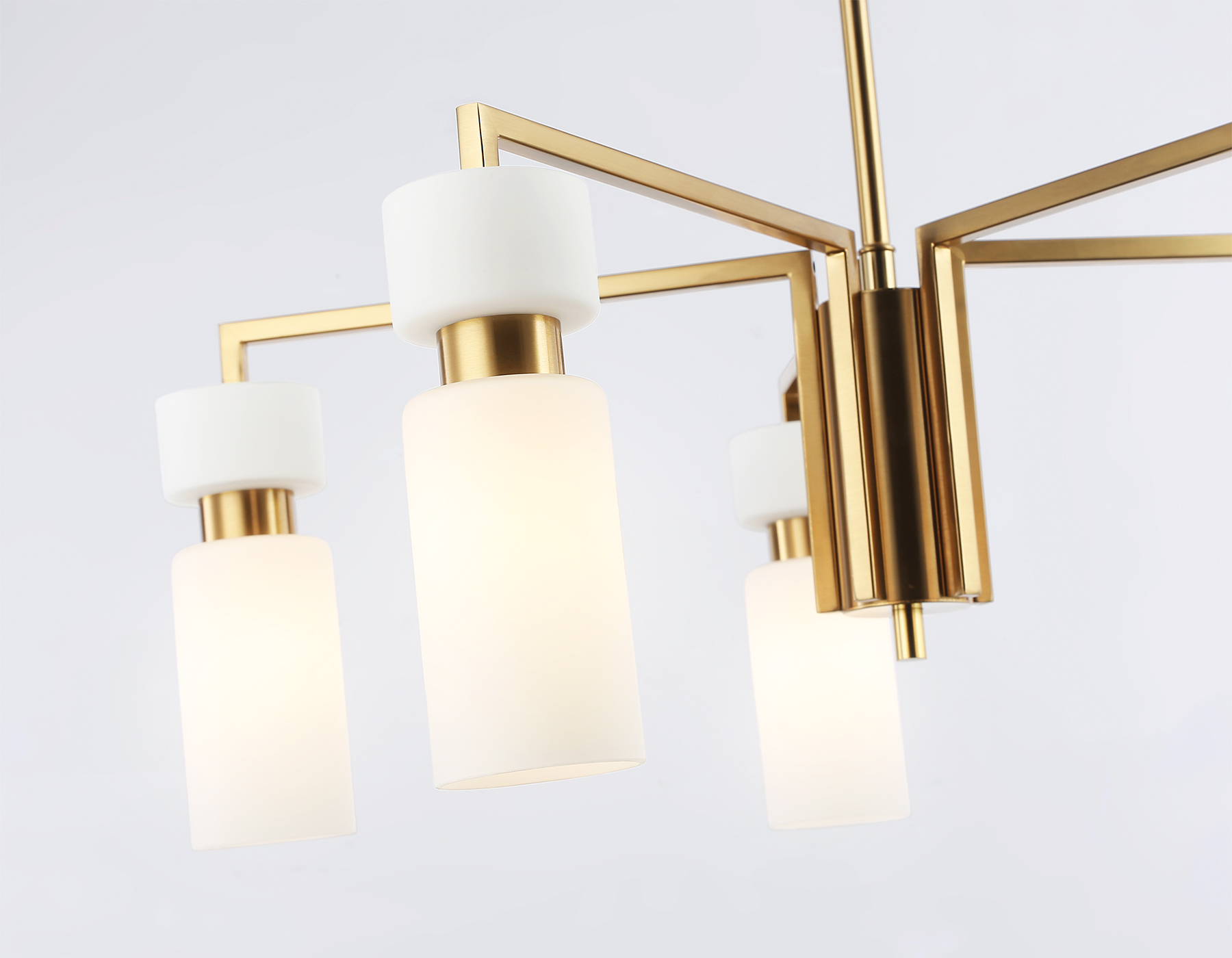 LH56124/5 BS/FR латунь/белый матовый E14*5 max 40W D605*350