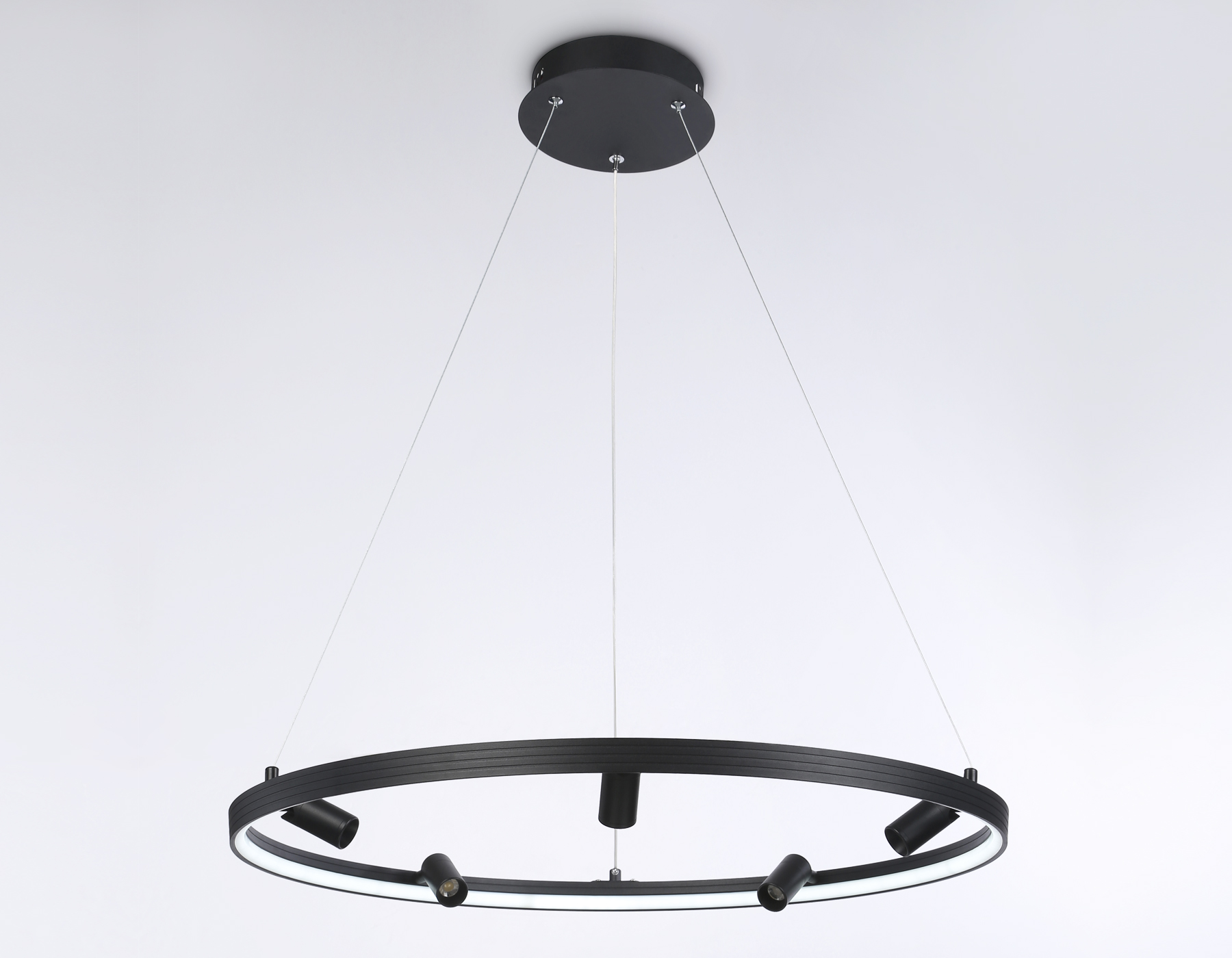 FL5289/1+5 BK черный 72W 3000K/4200K/6400K+4200K D700*1200 (ПДУ ИК)