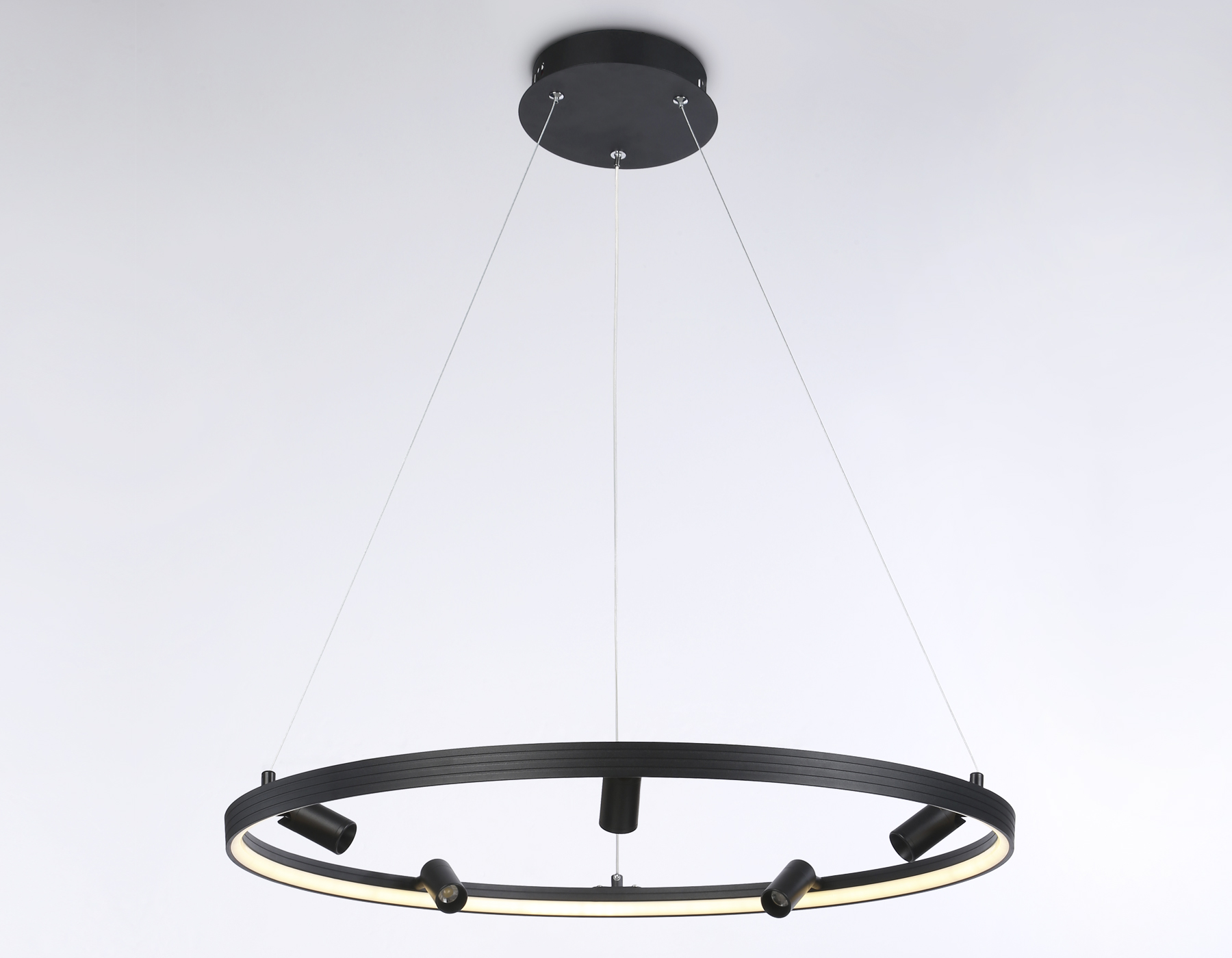 FL5289/1+5 BK черный 72W 3000K/4200K/6400K+4200K D700*1200 (ПДУ ИК)