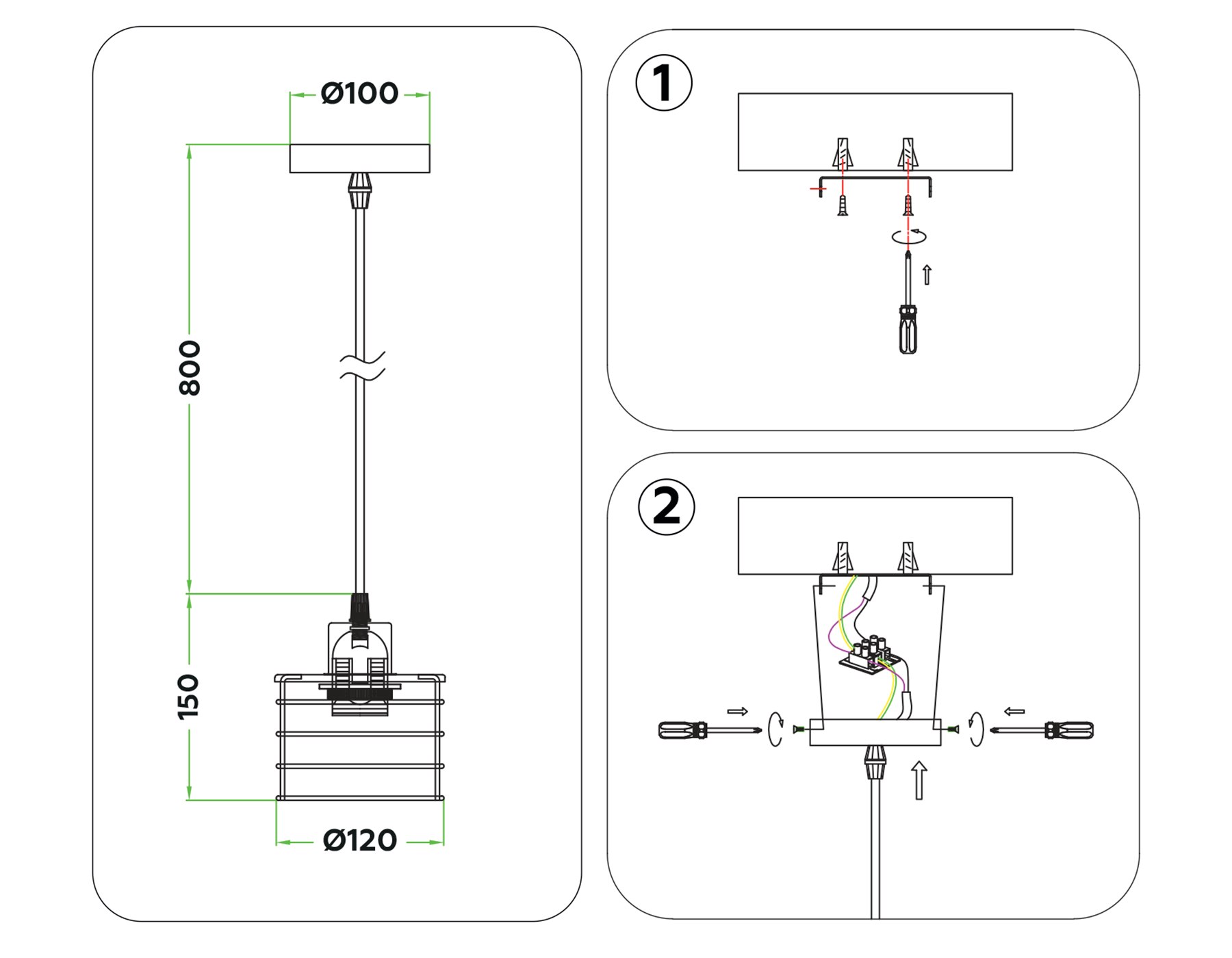 TR8065 WH белый E27 max 40W D120*950