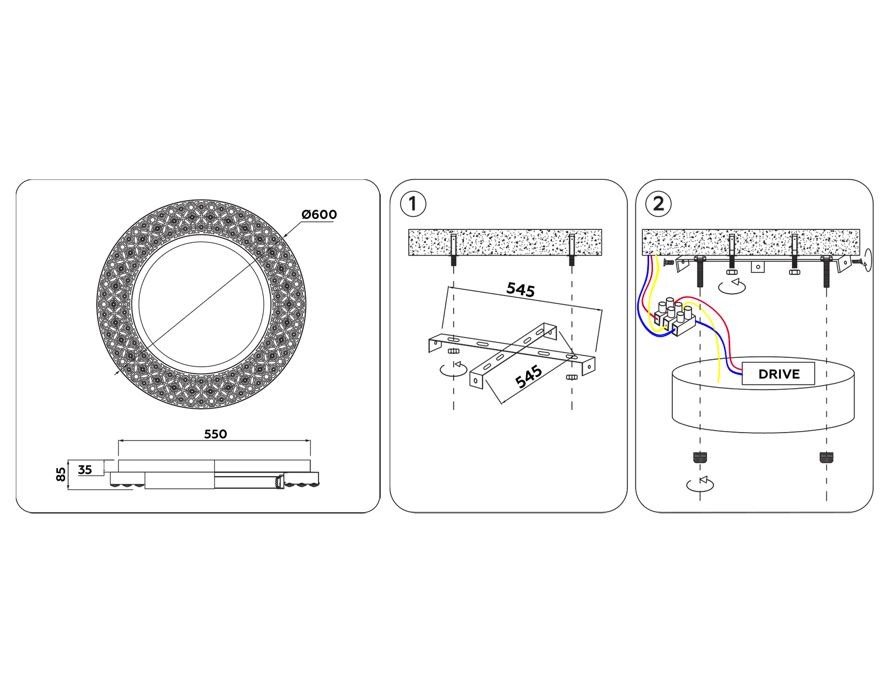 FA9448 WH/CH белый/хром 102W D500*85 (ПДУ РАДИО 2.4)