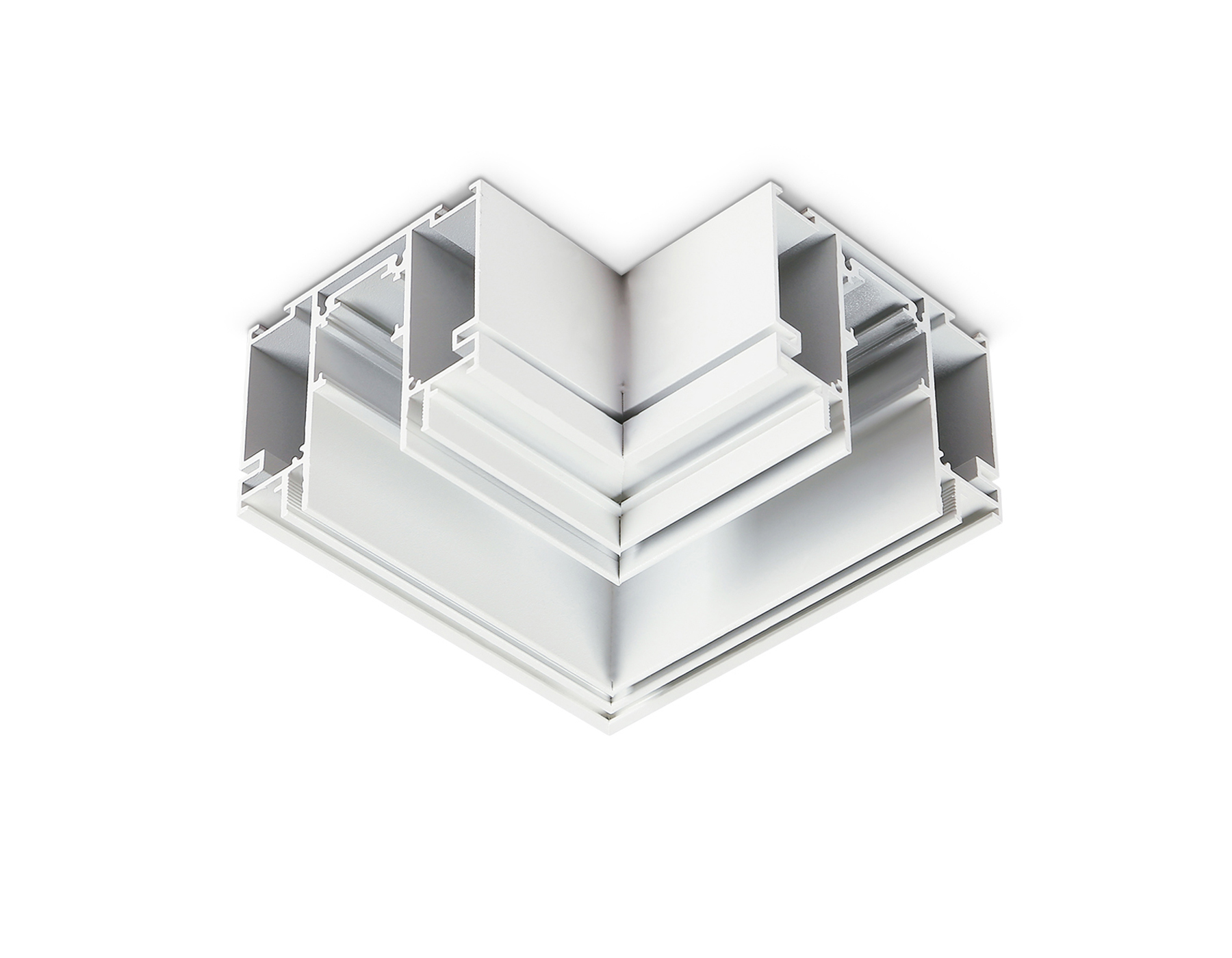 GL3391 WH белый коннектор угловой для шинопровода Magnetic 48V в натяжной потолок