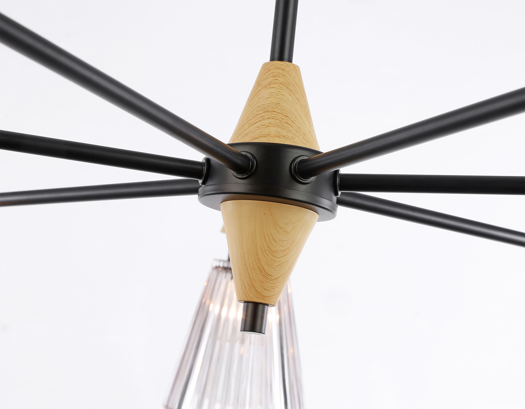 LH58116/7 BK/LW/SM черный/светлое дерево/дымчатый E14*7 max 40W D750*390