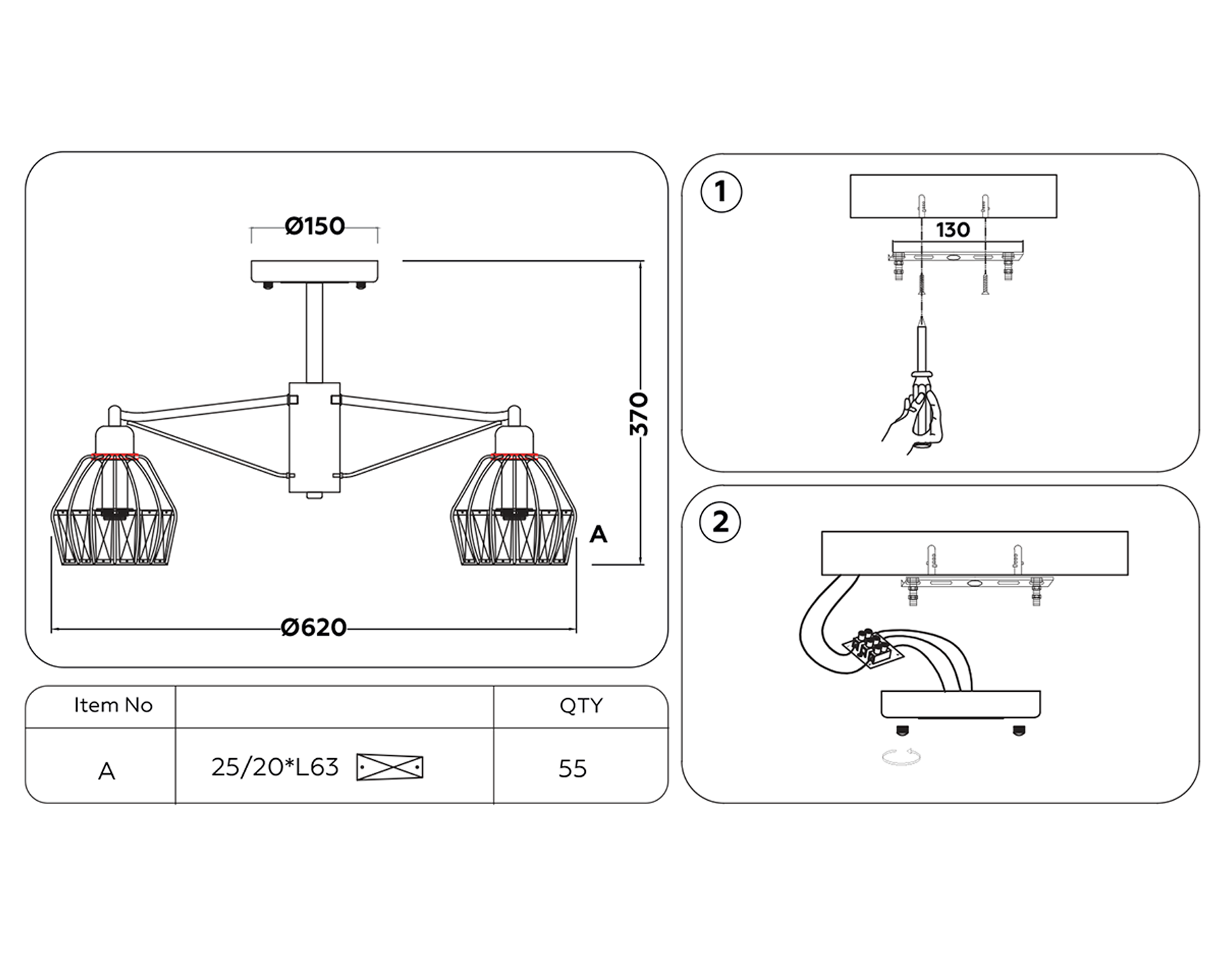 TR5870/5 DCF/SB темный кофе/бронза E14 max 40W D620*370