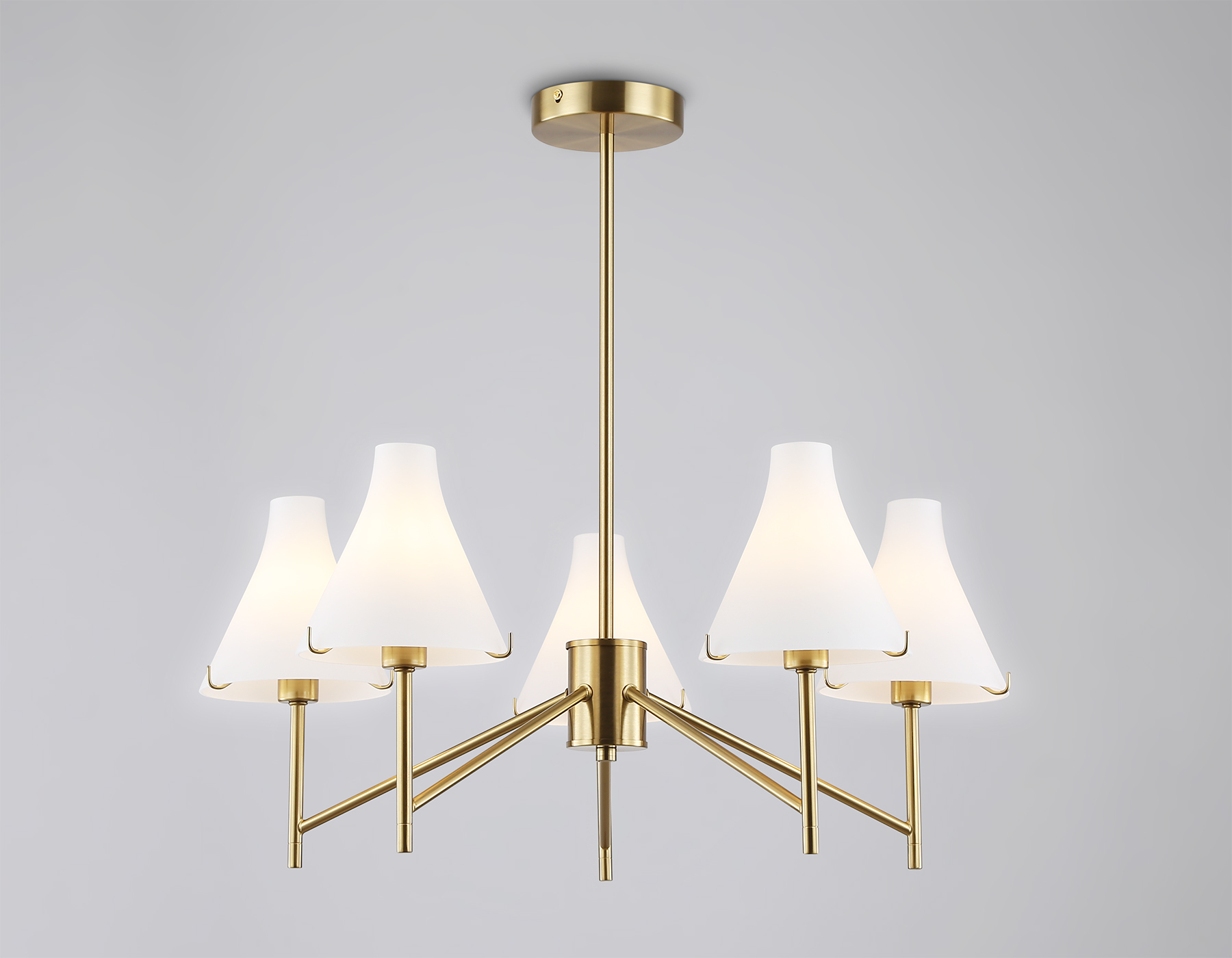 LH57133/5 BS/FR латунь/белый матовый E14/5 max 40W D650*590