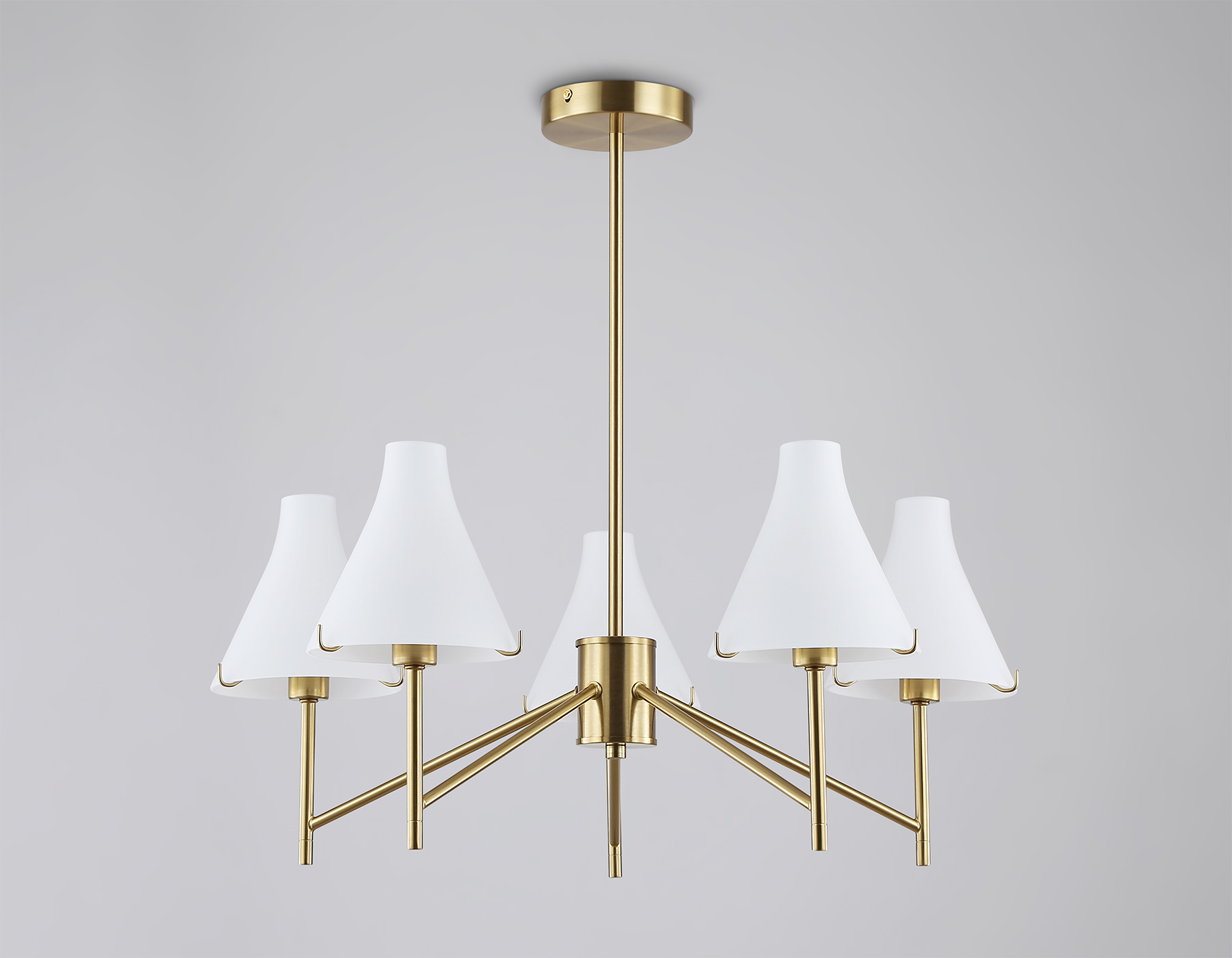 LH57133/5 BS/FR латунь/белый матовый E14/5 max 40W D650*590