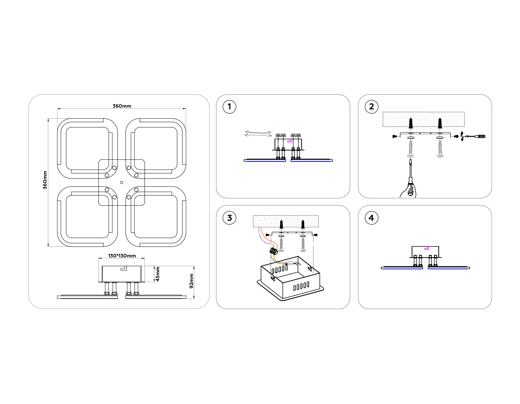 FA8947/4 WH белый 38W 3000-6000K 360*360*92 (ПДУ ИК)