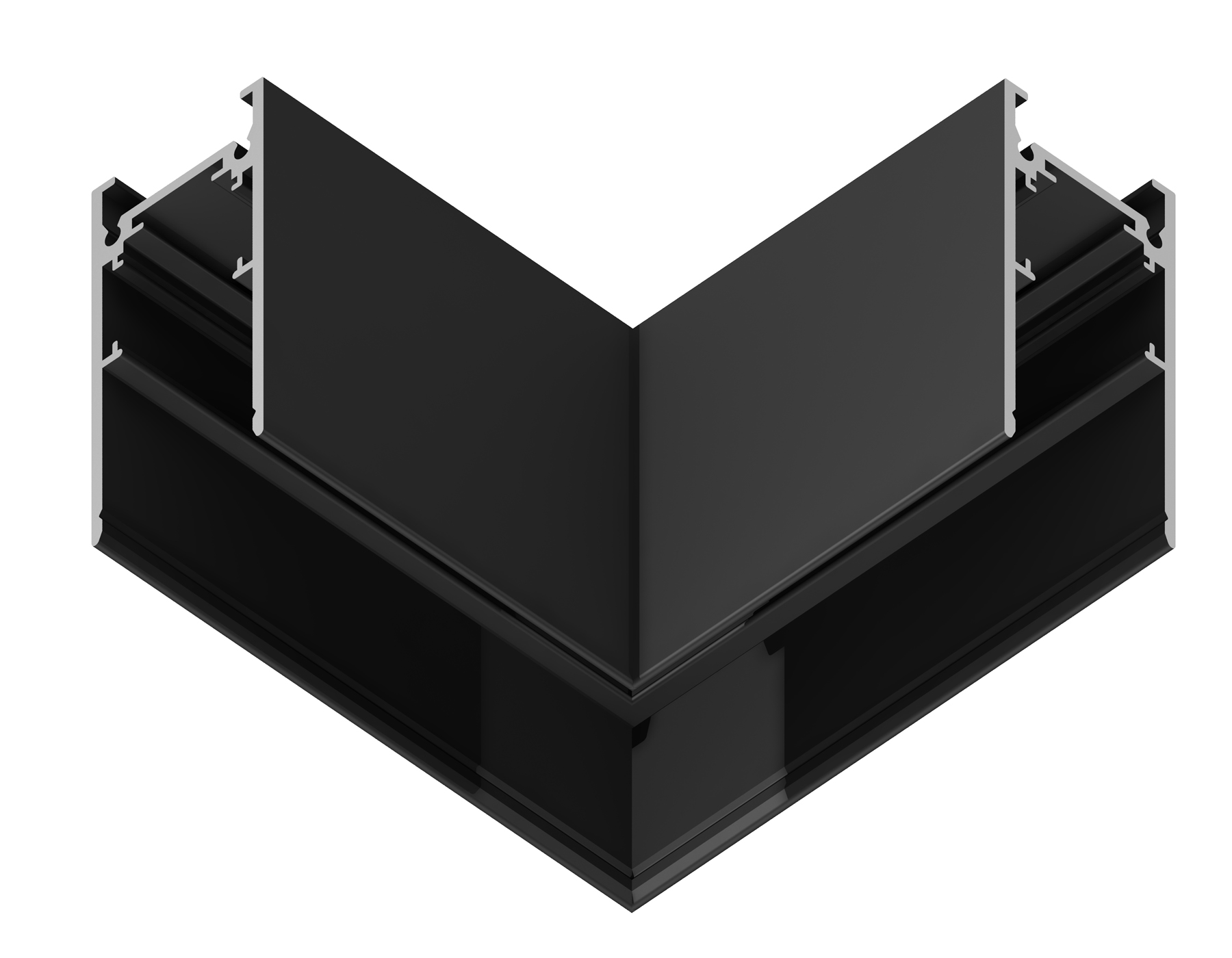 GL3372 BK черный коннектор угловой для накладного шинопровода 85*85*H53.7