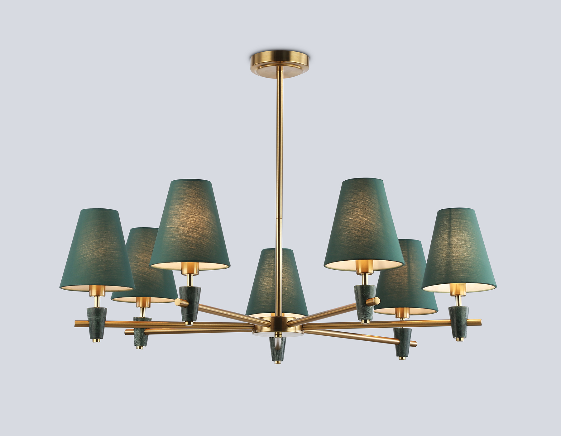 LH75053/7 BS/GN латунь/зеленый E14*7 max 40W D840*580