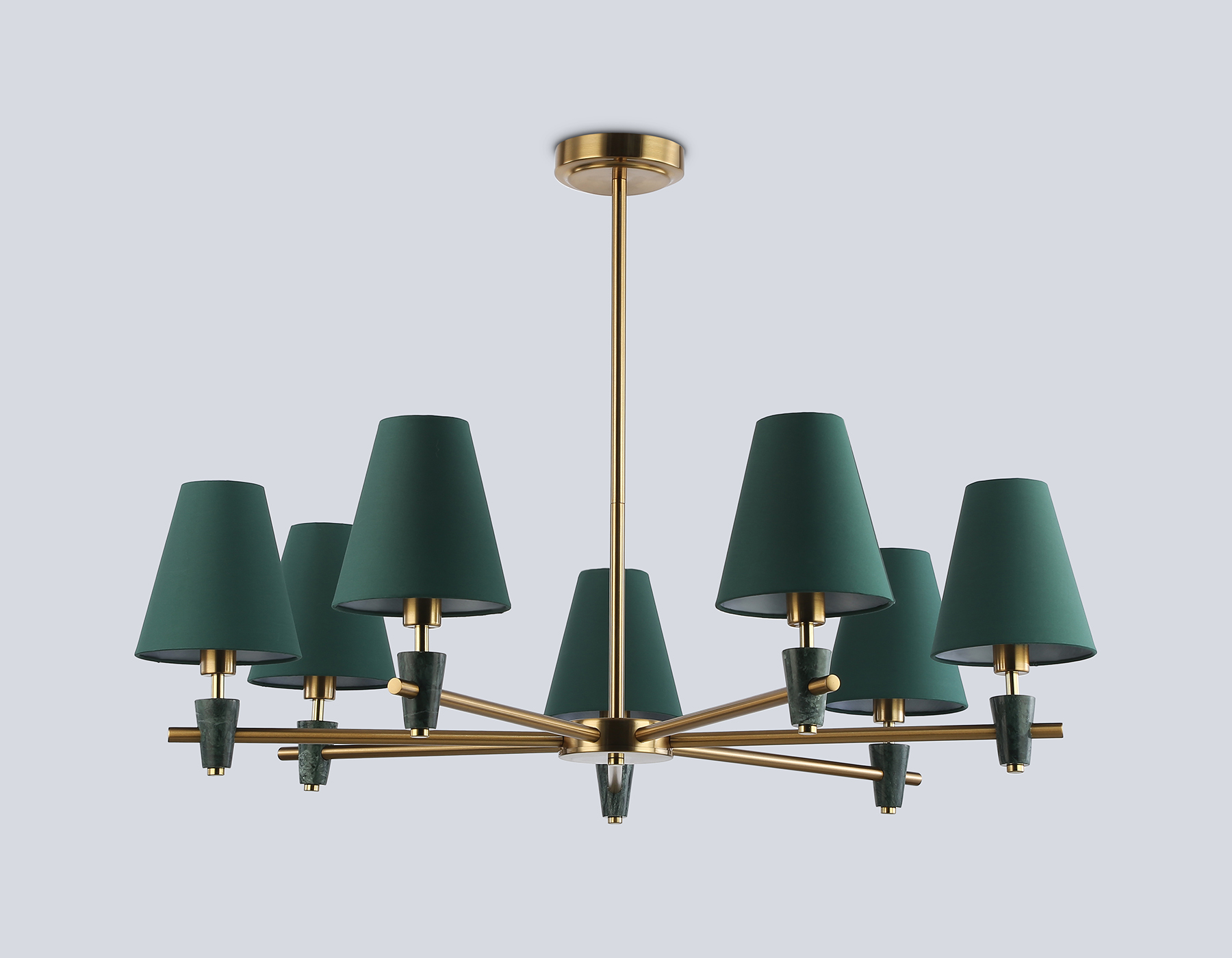 LH75053/7 BS/GN латунь/зеленый E14*7 max 40W D840*580