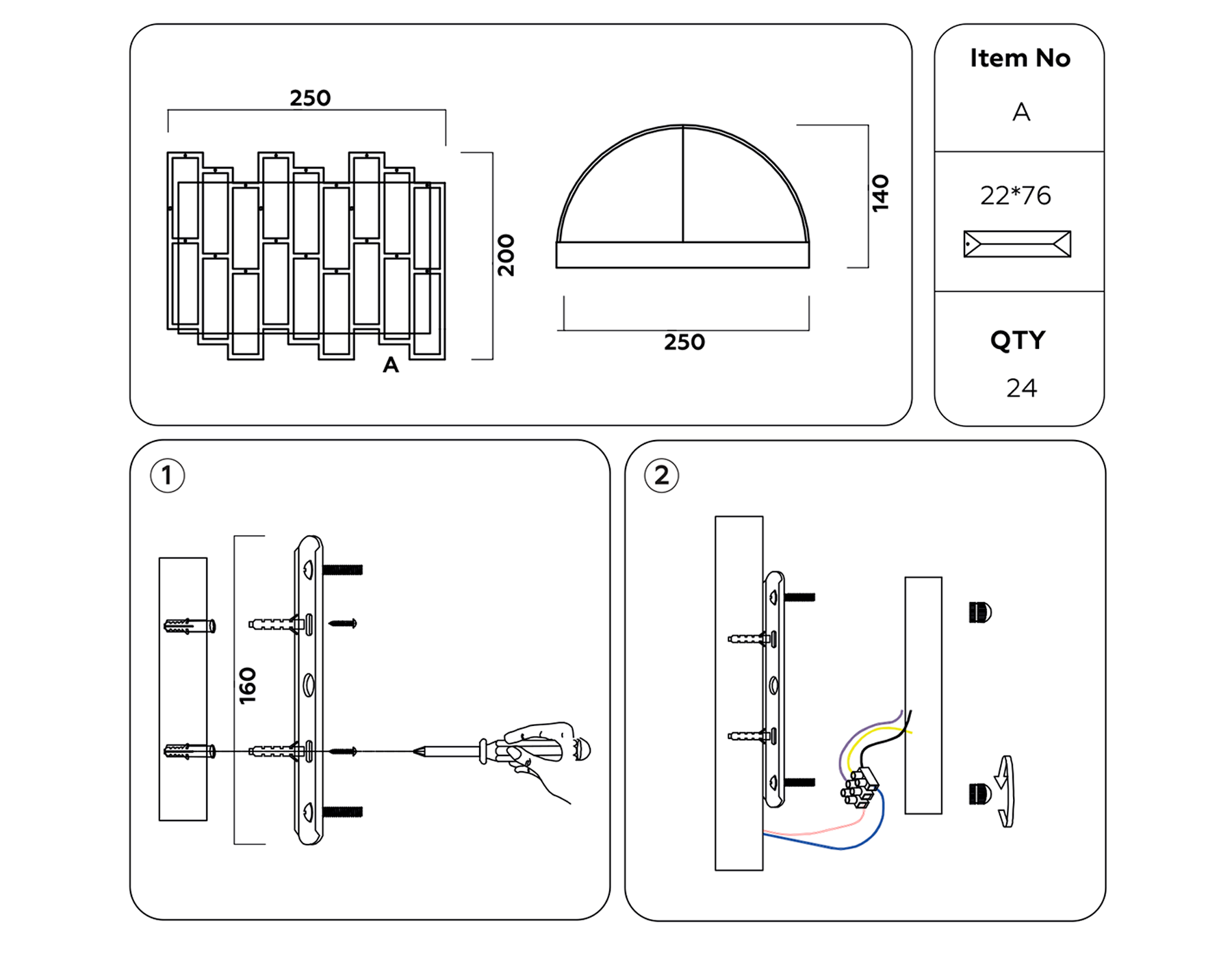 TR5056 CH/BK хром/черный E14/2 max 40W 250*200*140