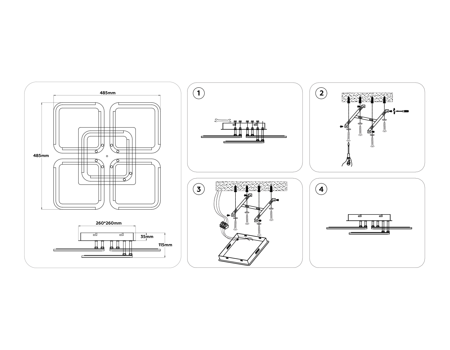 FA8949/4+1 WH белый 78W 3000-6000K 485*485*115 (ПДУ ИК)