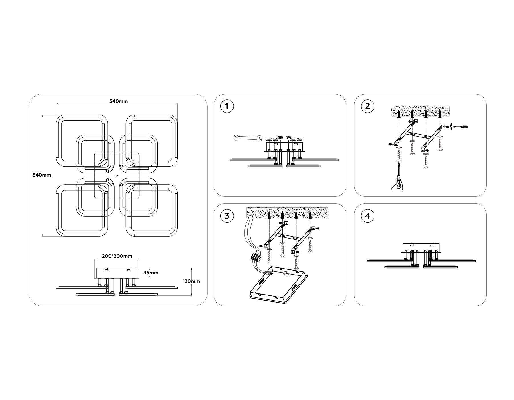 FA8950/4+4 WH белый 101W 3000-6000K 540*540*120 (ПДУ ИК)