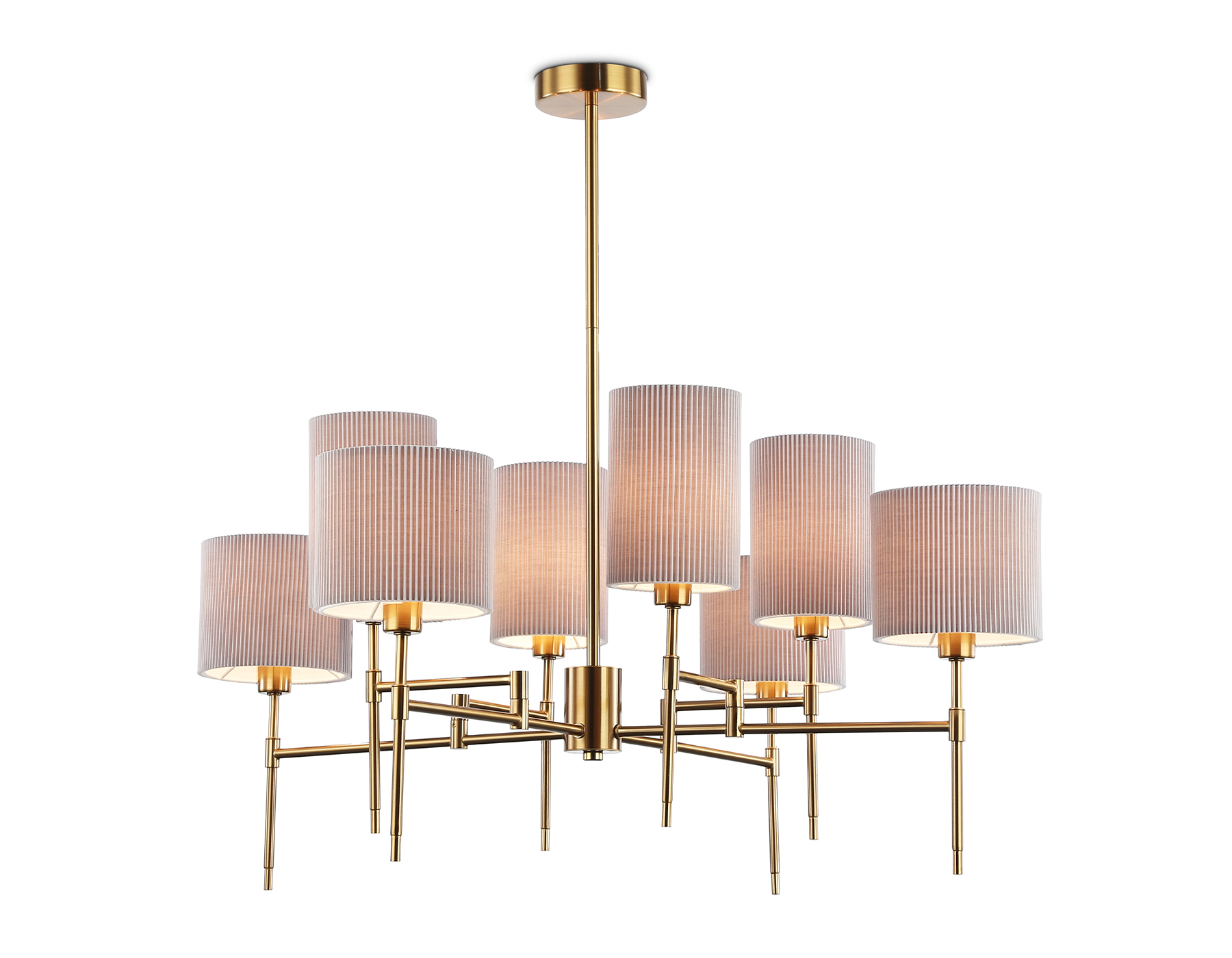 LH72383/8 BS/GR латунь/серый E14*8 max 40W D810*705